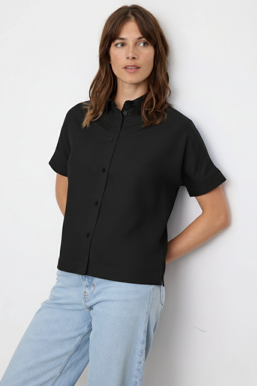 RECOLUTION - LOTUS Ecovero Bluse black