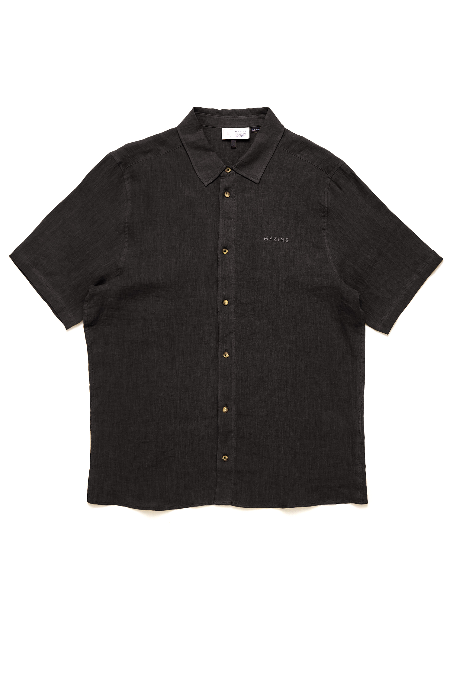 SHORTSLEEVE LINEN SHIRT MZSH22 Hemd black