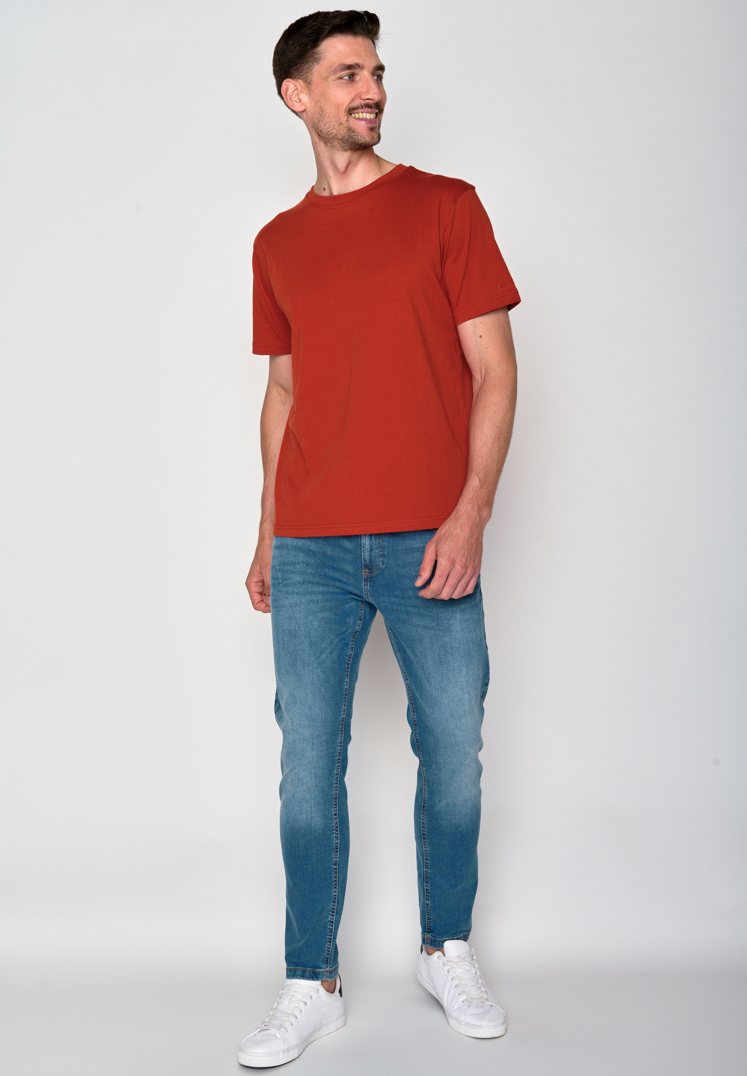 GREENBOMB - BASIC FUSION GOTS T-Shirt clay red