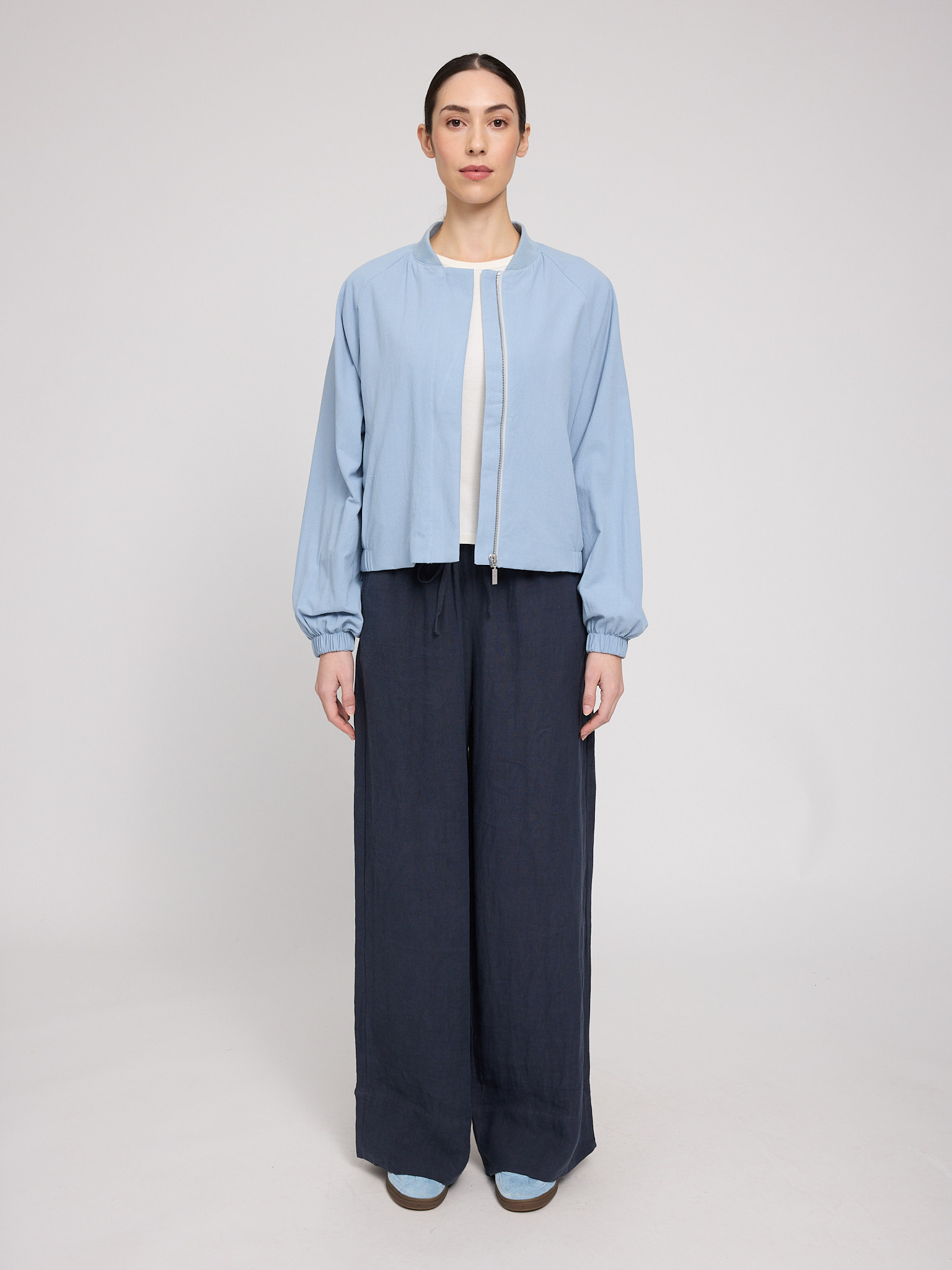 MAZINE - MARTA SHORT COTTON BOMBER Jacke light blue