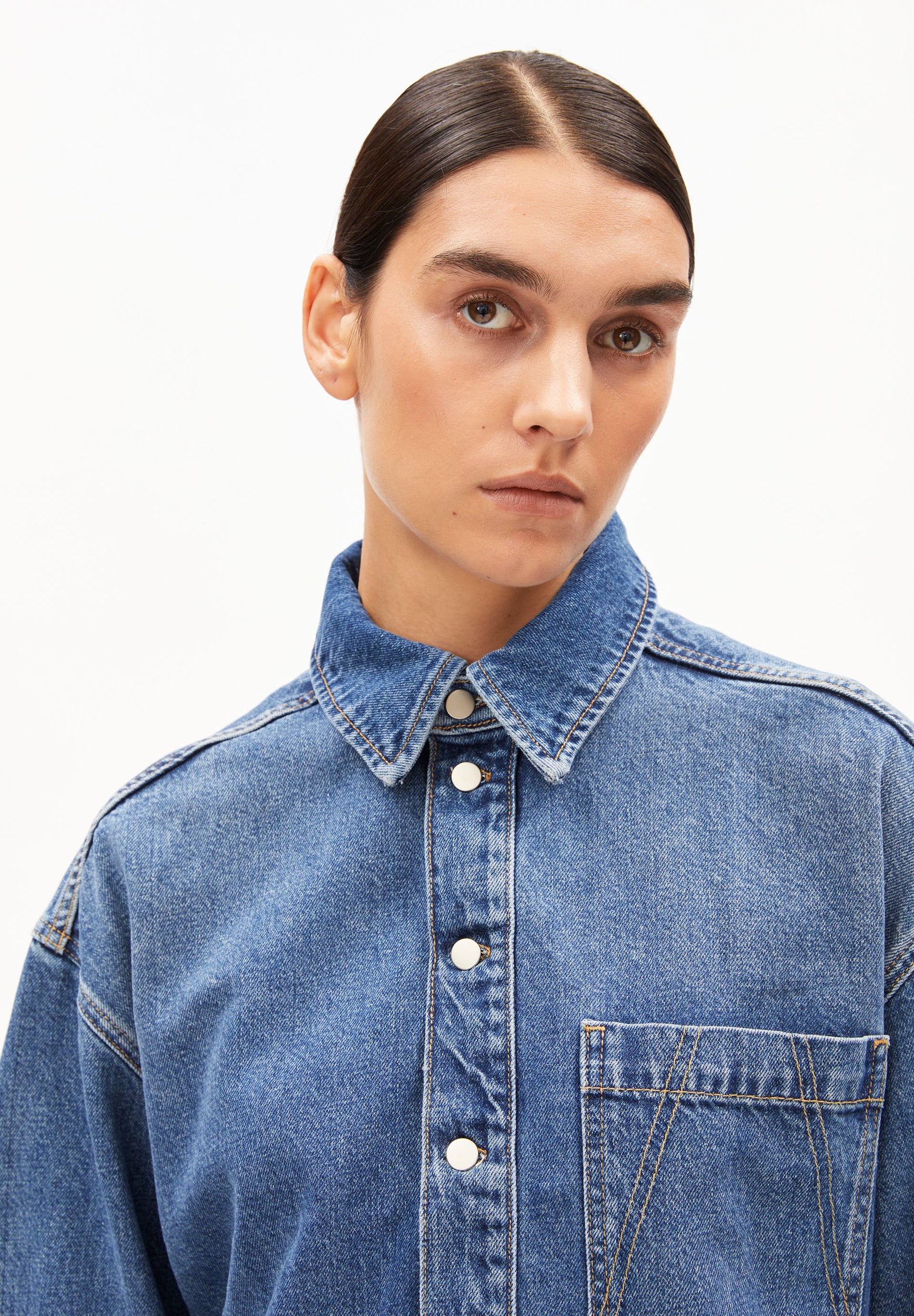 ARMEDANGELS - OVERSIZED DENIM SHIRT DRESS Jeanskleid bay