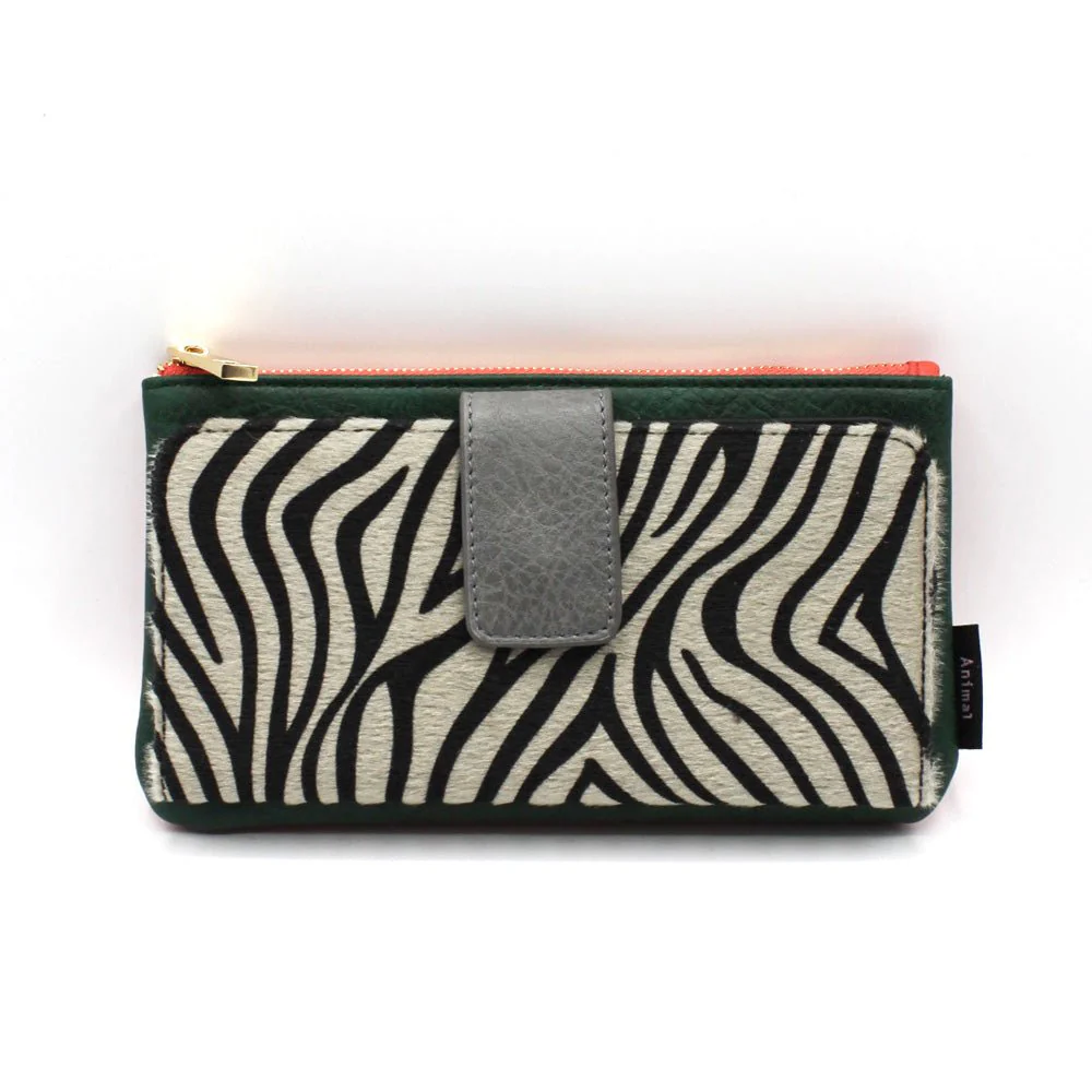HOUSE OF DISASTER - ANIMAL ZEBRA PRINT WALLET Portemonnaie
