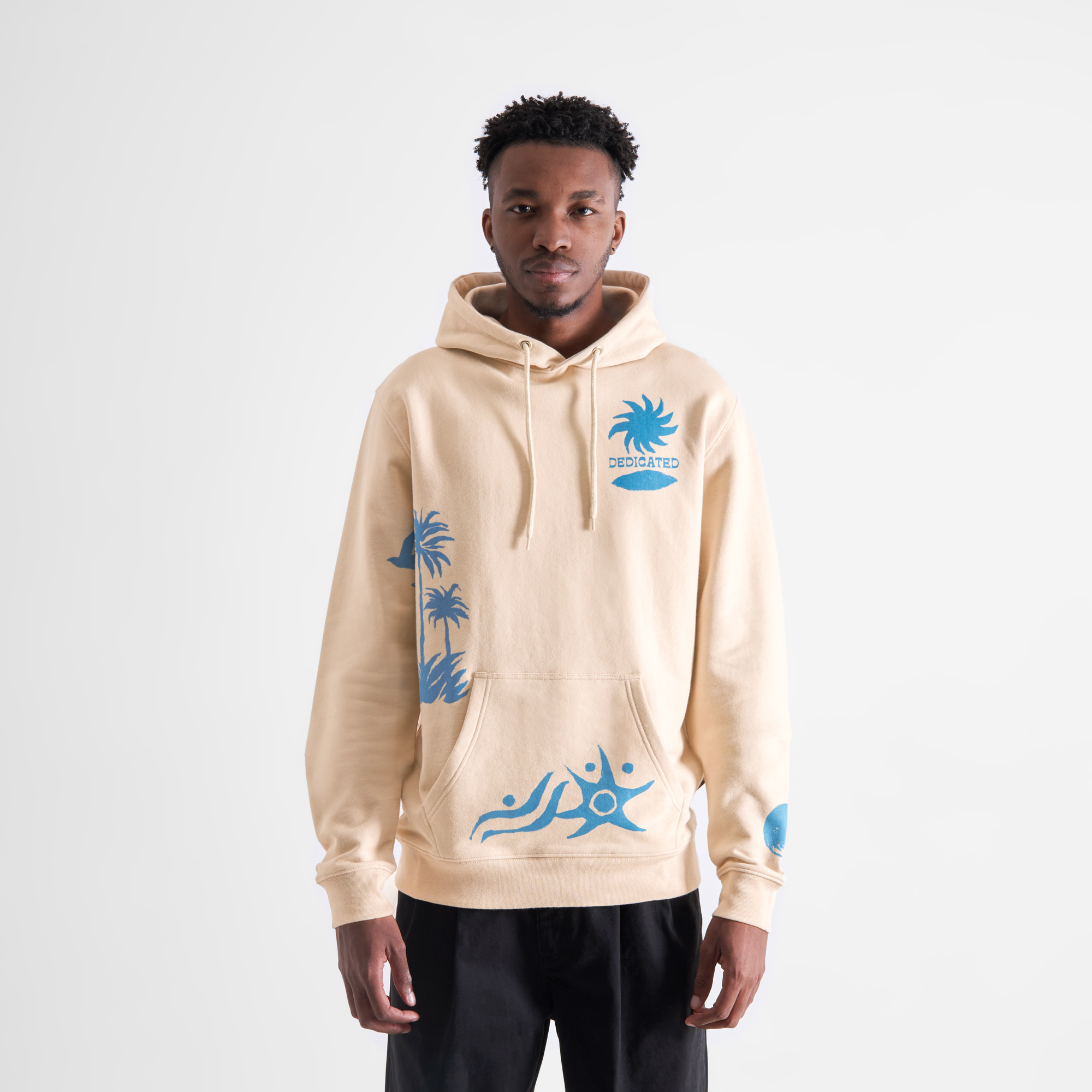 DEDICATED - BEACH COLLAGE HOODIE FALUN Kapuzenpullover - oat white