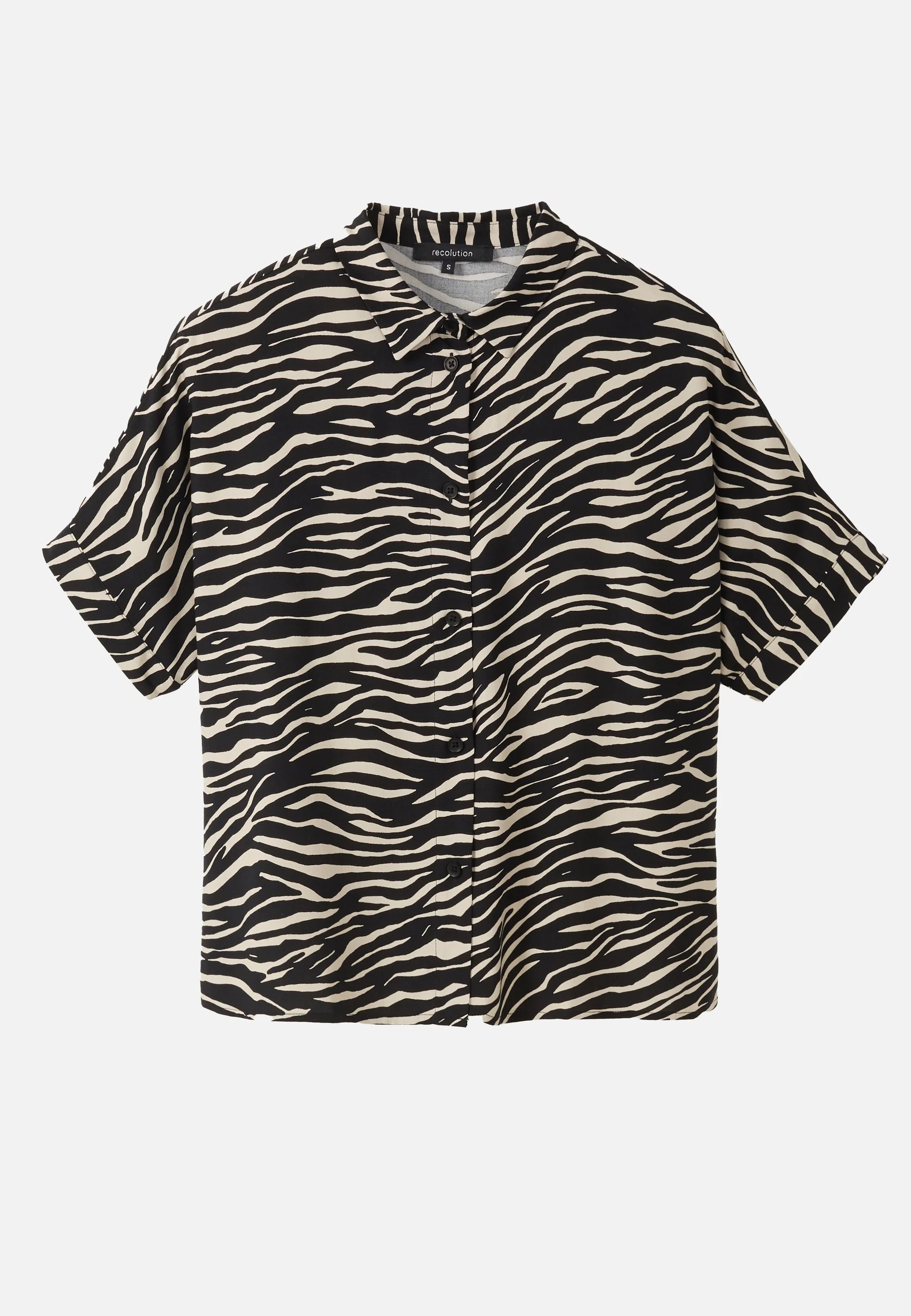 RECOLUTION - LOTUS ZEBRA Ecovero Bluse black