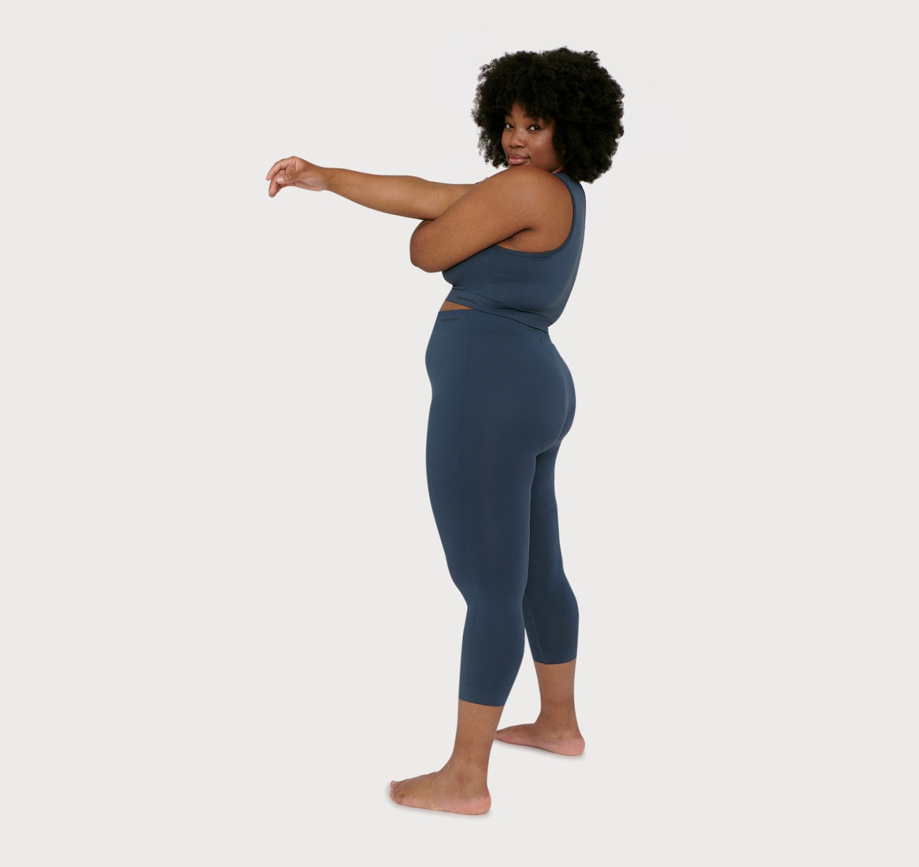 ORGANIC BASICS - ACTIVE 3/4 Leggings - dusty blue