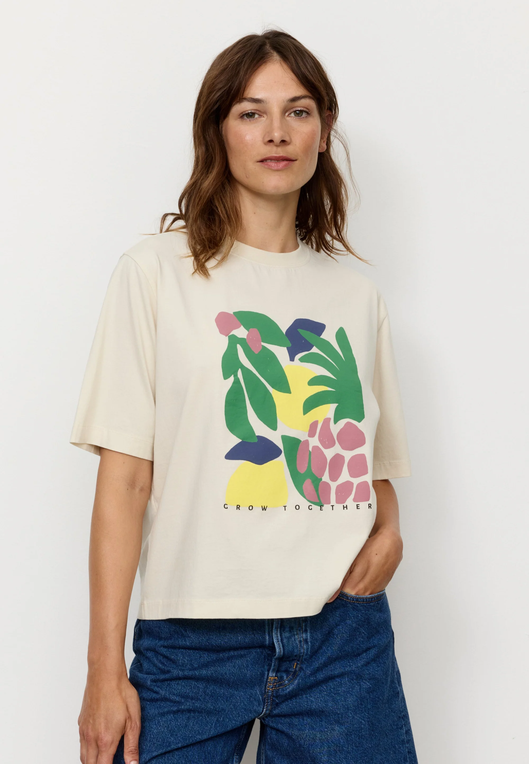 RECOLUTION - AZOLLA TOGETHER GOTS Shirt arctic white