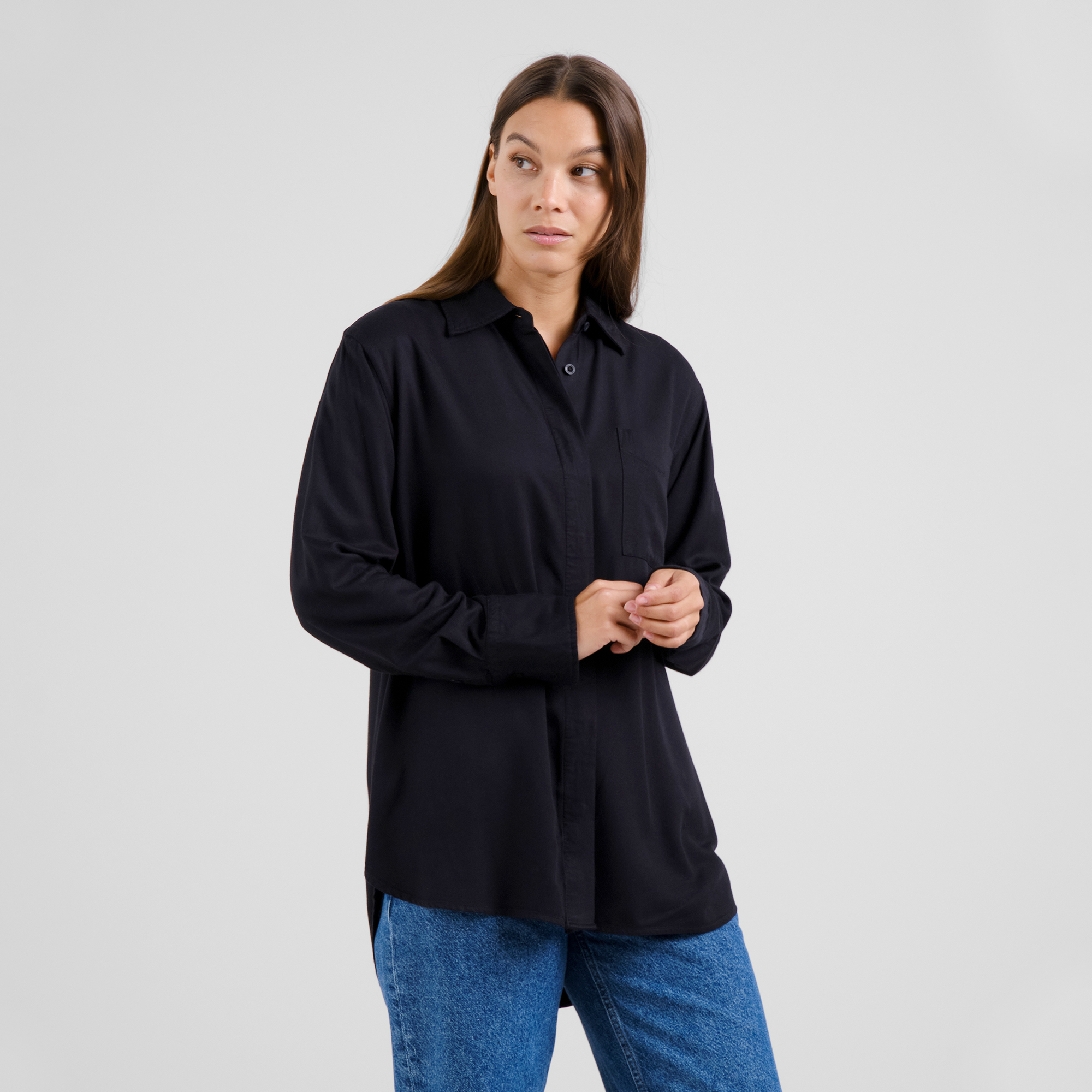 DEDICATED - KOSTA HEAVY VISKOSE SHIRT Shirt black