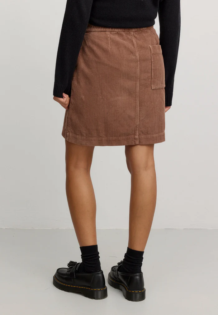 RECOLUTION - WISTERIA  SKIRT CORDUROY Rock cognac brown