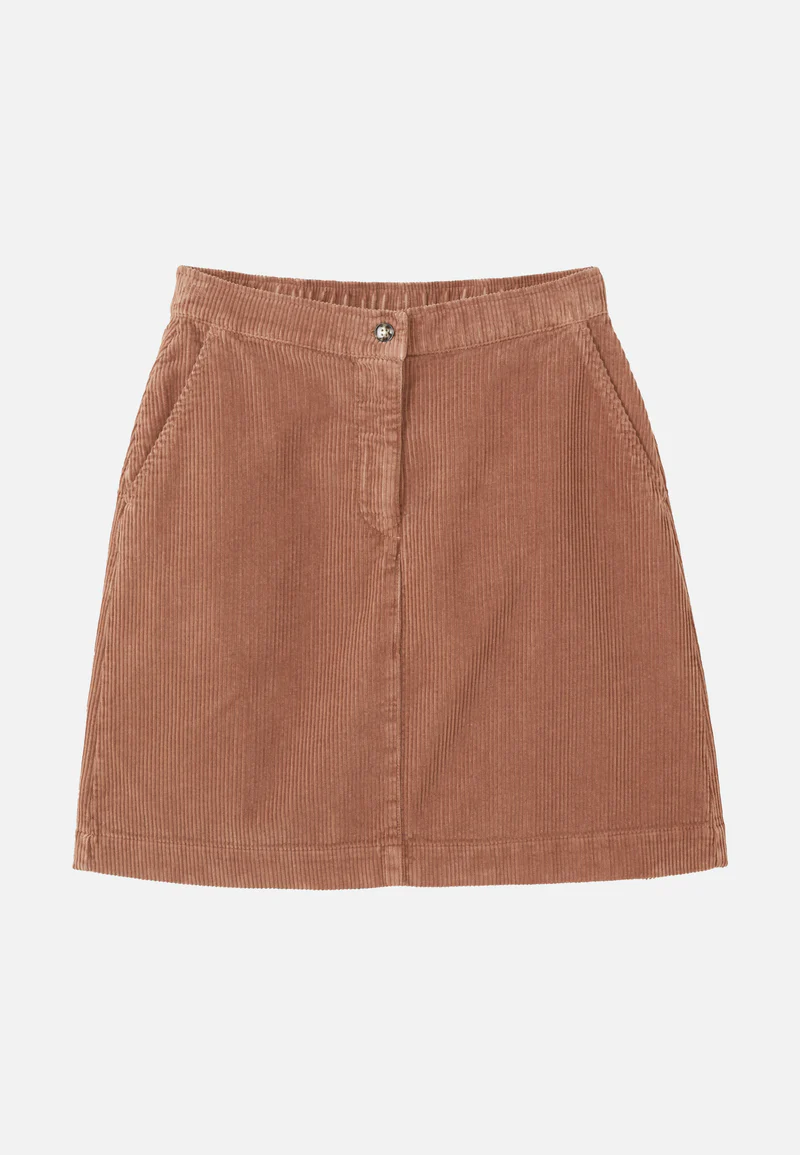 RECOLUTION - WISTERIA  SKIRT CORDUROY Rock cognac brown