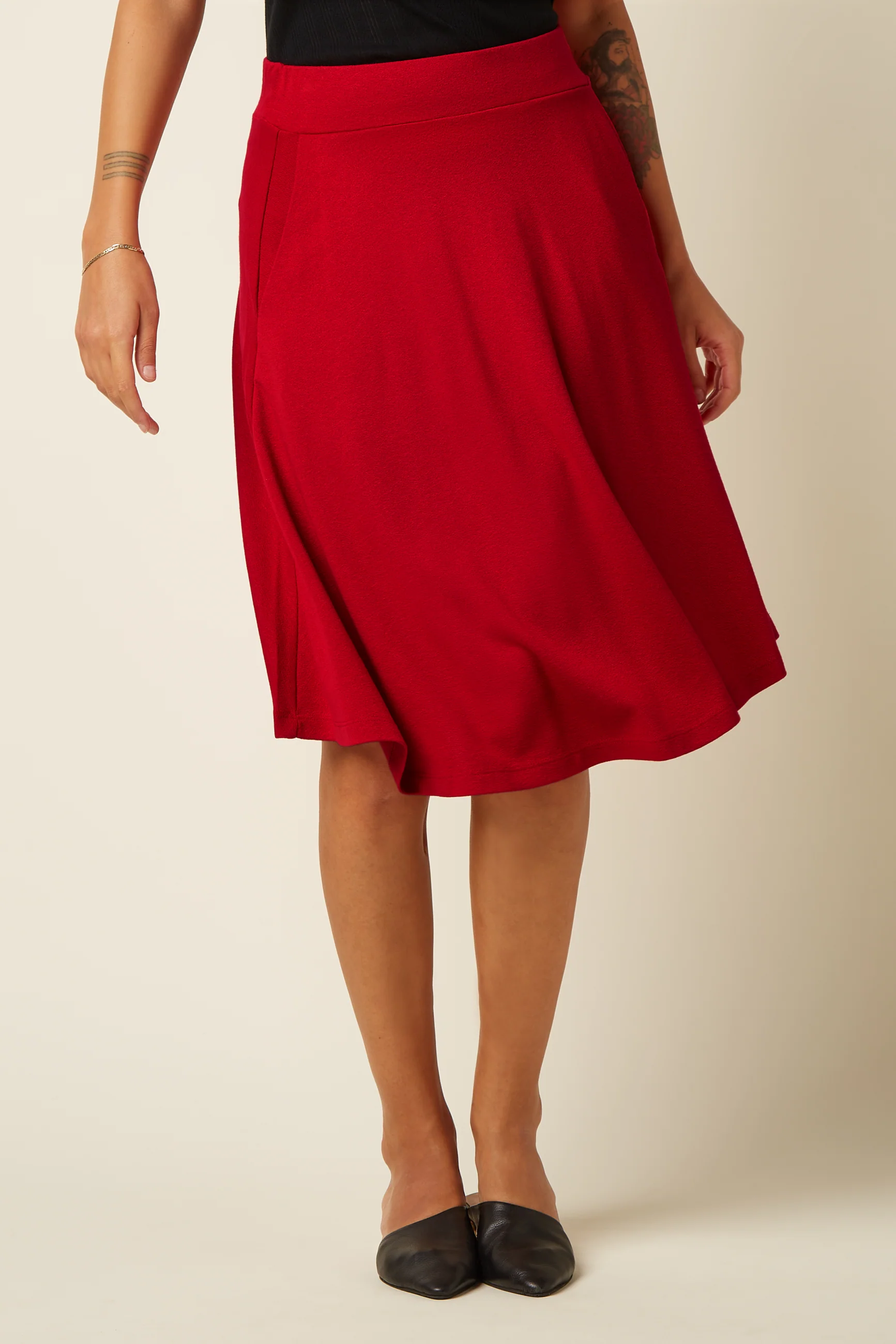 KING LOUIE - SERENA SKIRT MILANO CREPE Rock chili red
