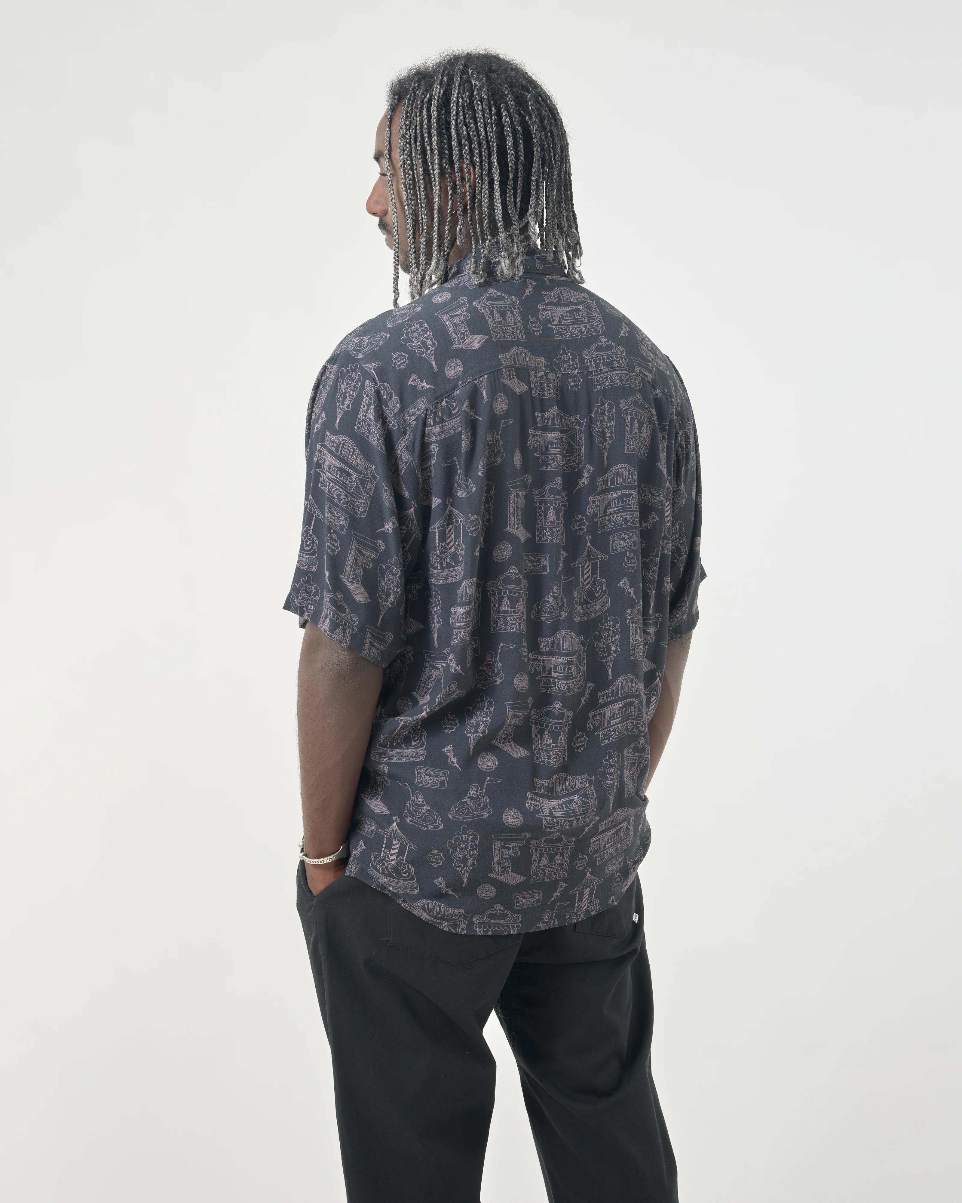 CLEPTOMANICX - DOM S/S  SHIRT Hemd blue graphite