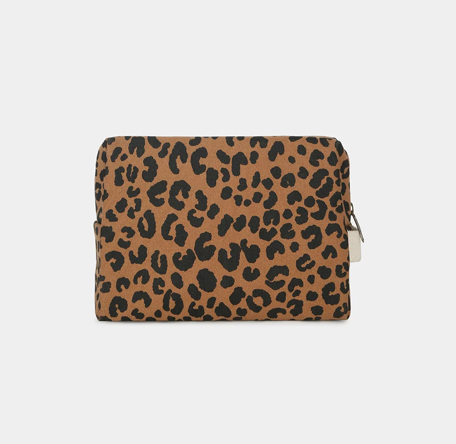 HINDBAG - LEON Kulturtasche leopard ecru