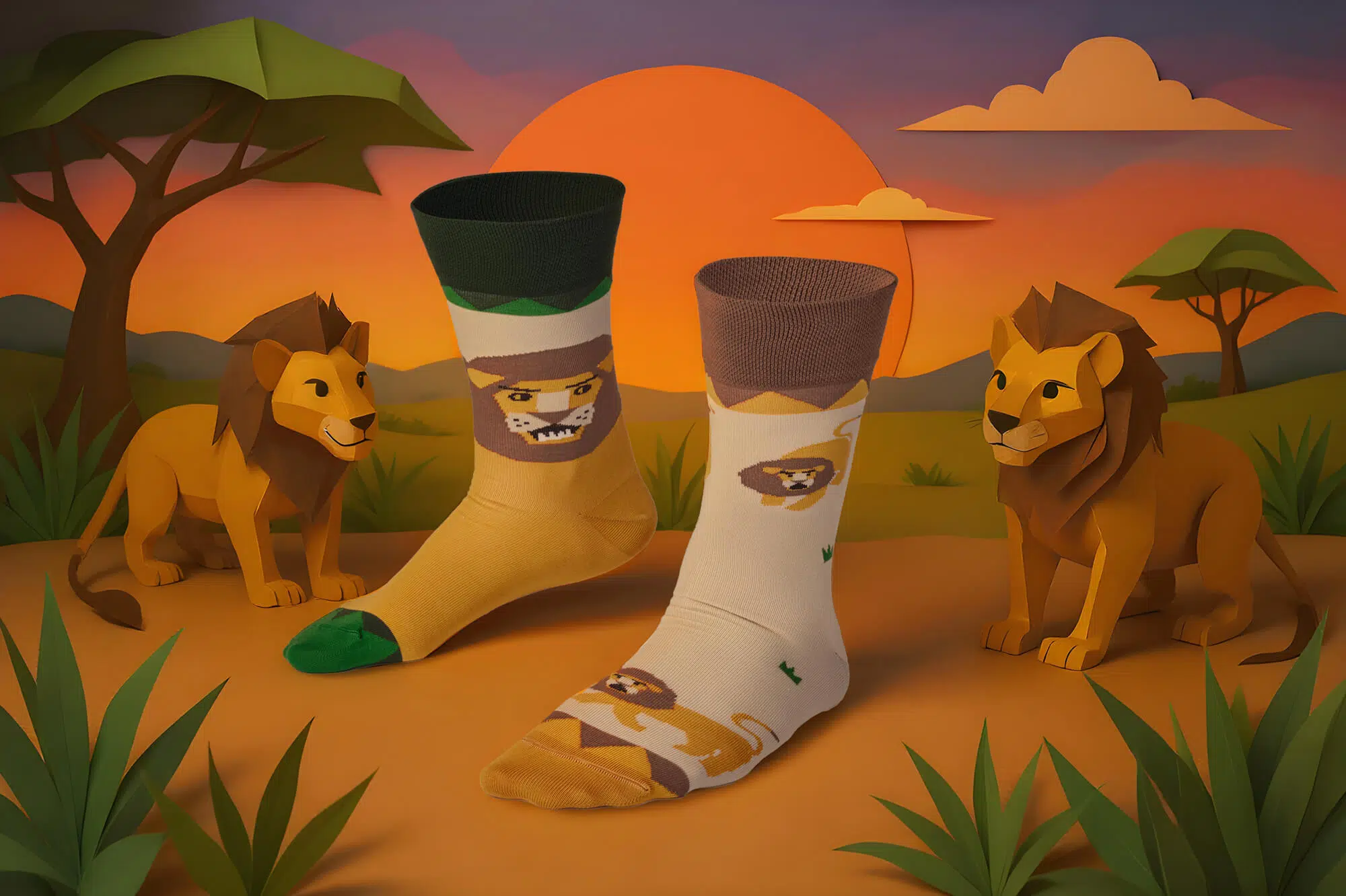 MANYMORNINGS - LION AROUND Motivsocken 35 - 46