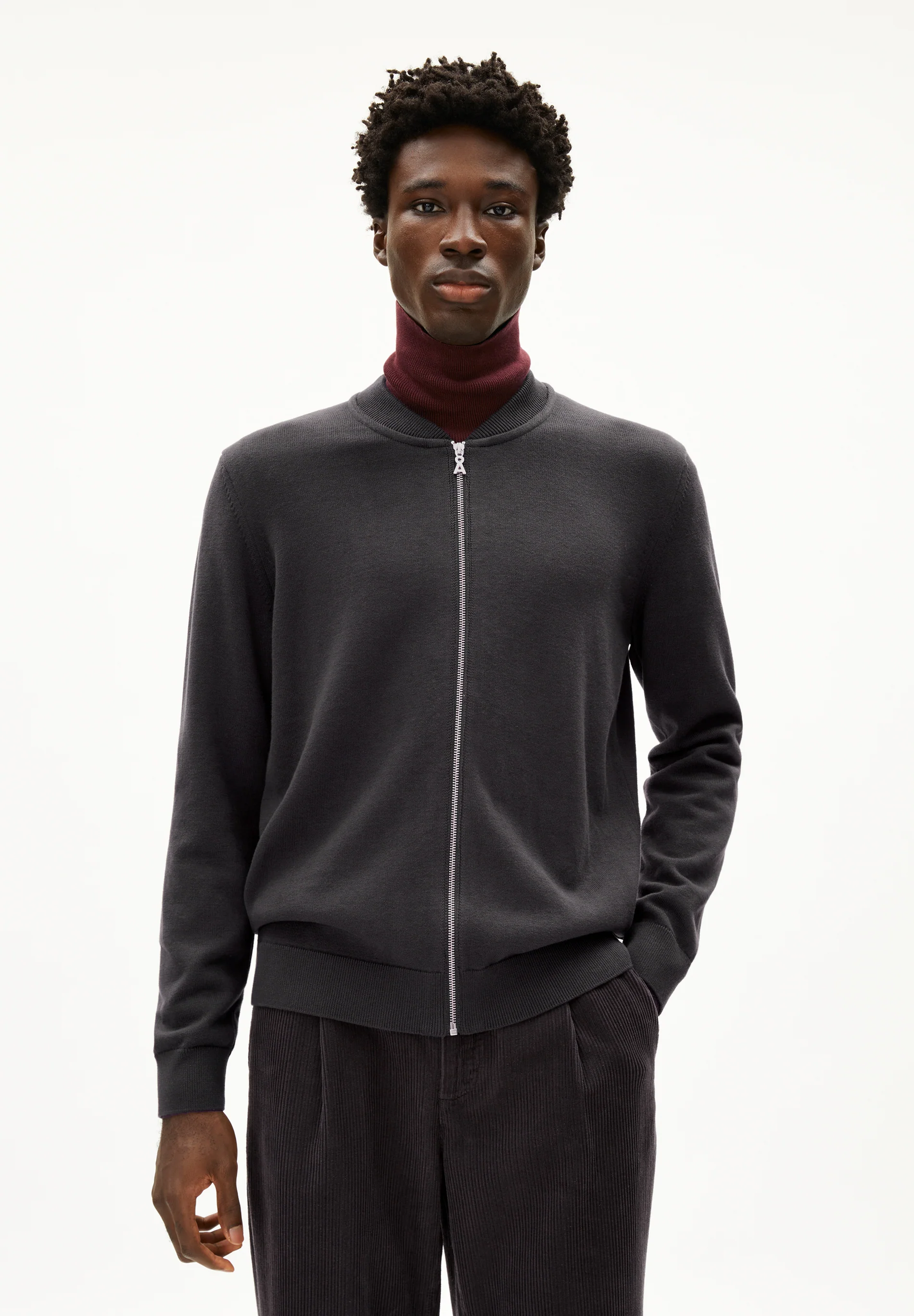 ARMEDANGELS - AGAAMON Strickjacke dark steel