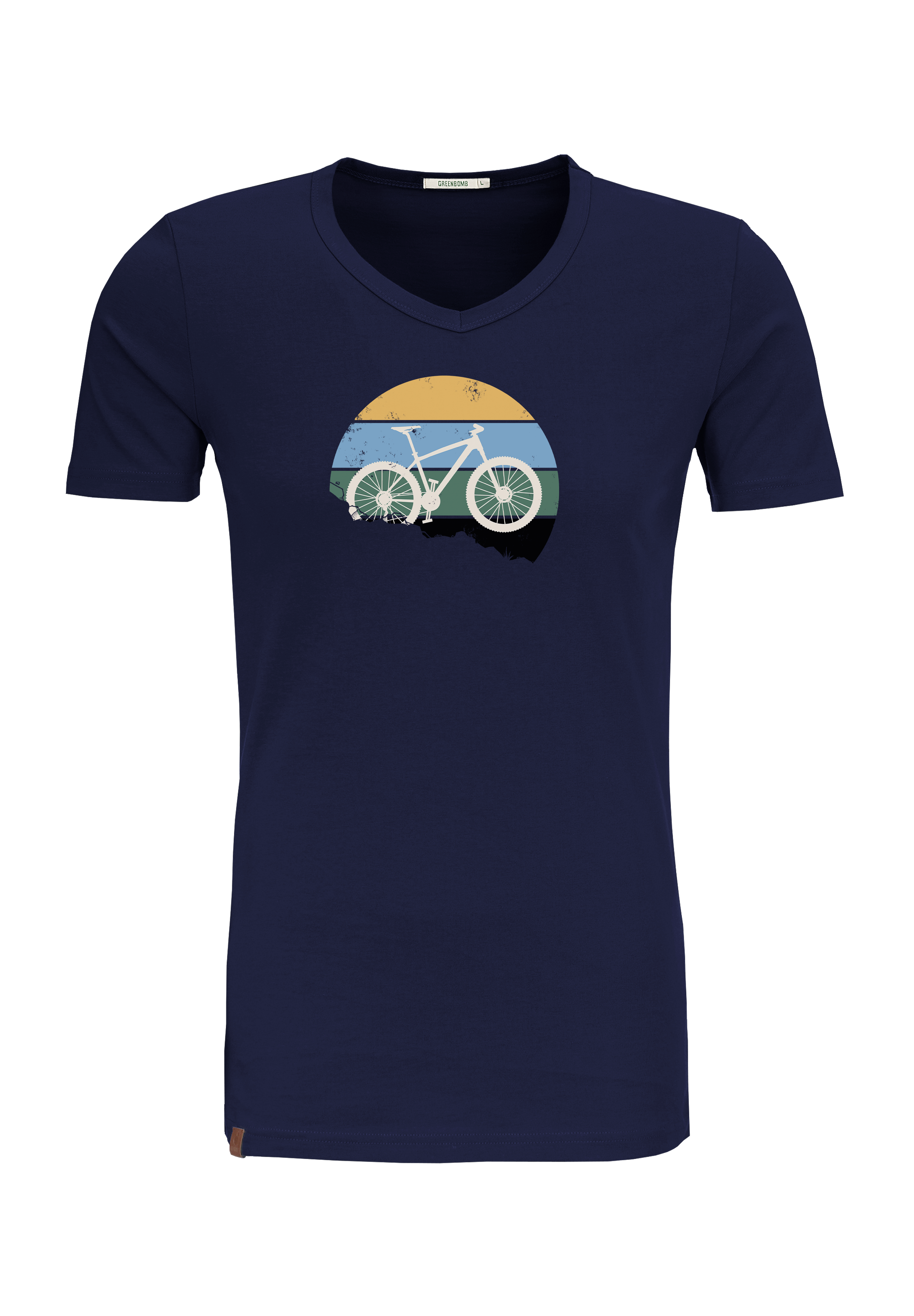 GREENBOMB - BIKE DOWNHILL Peak T-Shirt navy