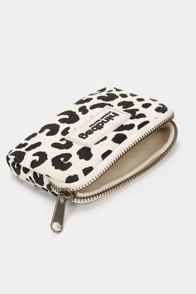 HINDBAG - LILI Geldbörse - leopard ecru