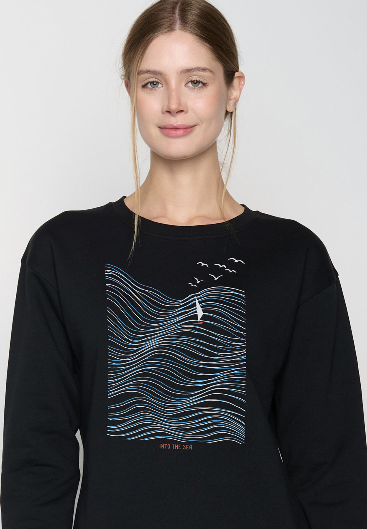 GREENBOMB - NATURE HIGH SEA Canty Pullover black