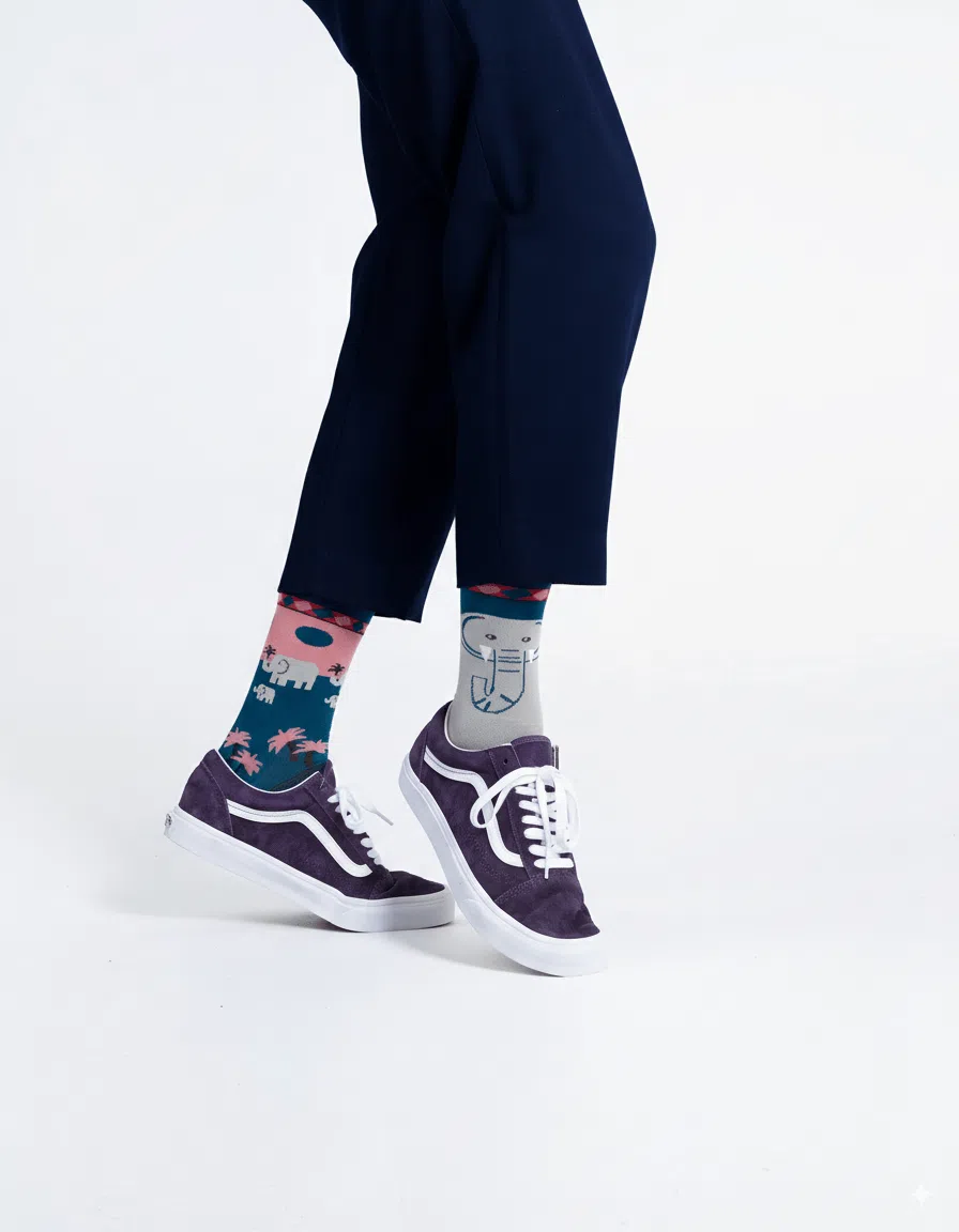 MANYMORNINGS - FUNKY ELEPHANT Motivsocken 35 - 46