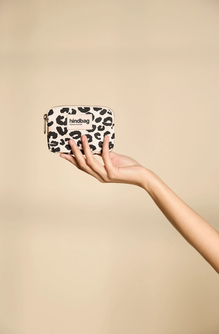 HINDBAG - LILI Geldbörse - leopard ecru