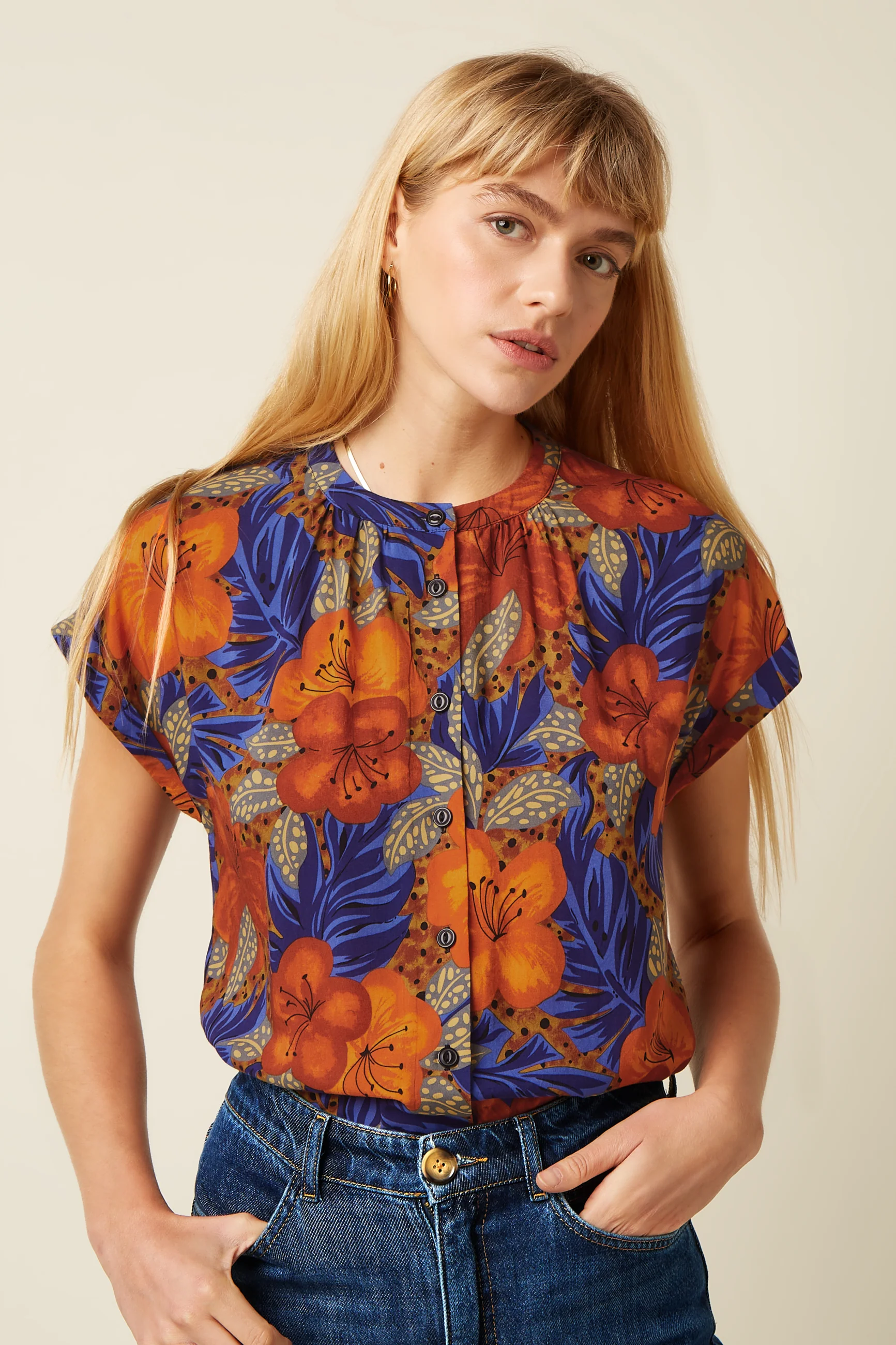 KING LOUIE - MAUI STELLA BLOUSE Bluse summer fig