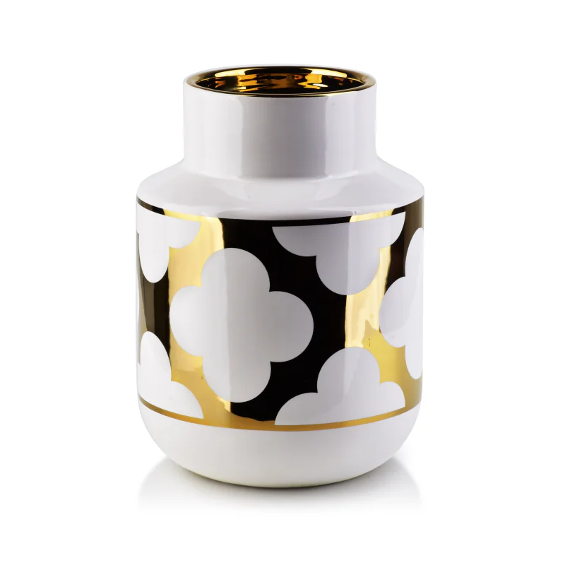 MARITTA Vase gold - weiss