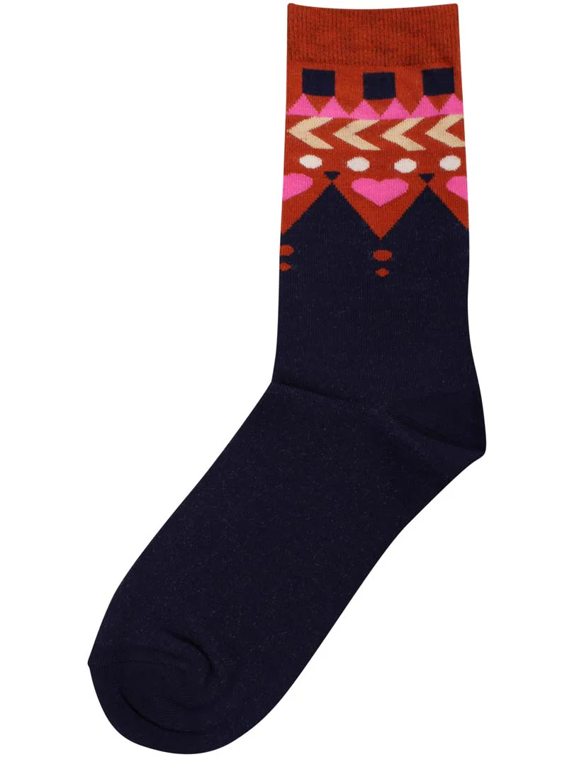 DANEFAE - DANEWALK WITH ME HEART JAQ SOCKS navy 36 - 38