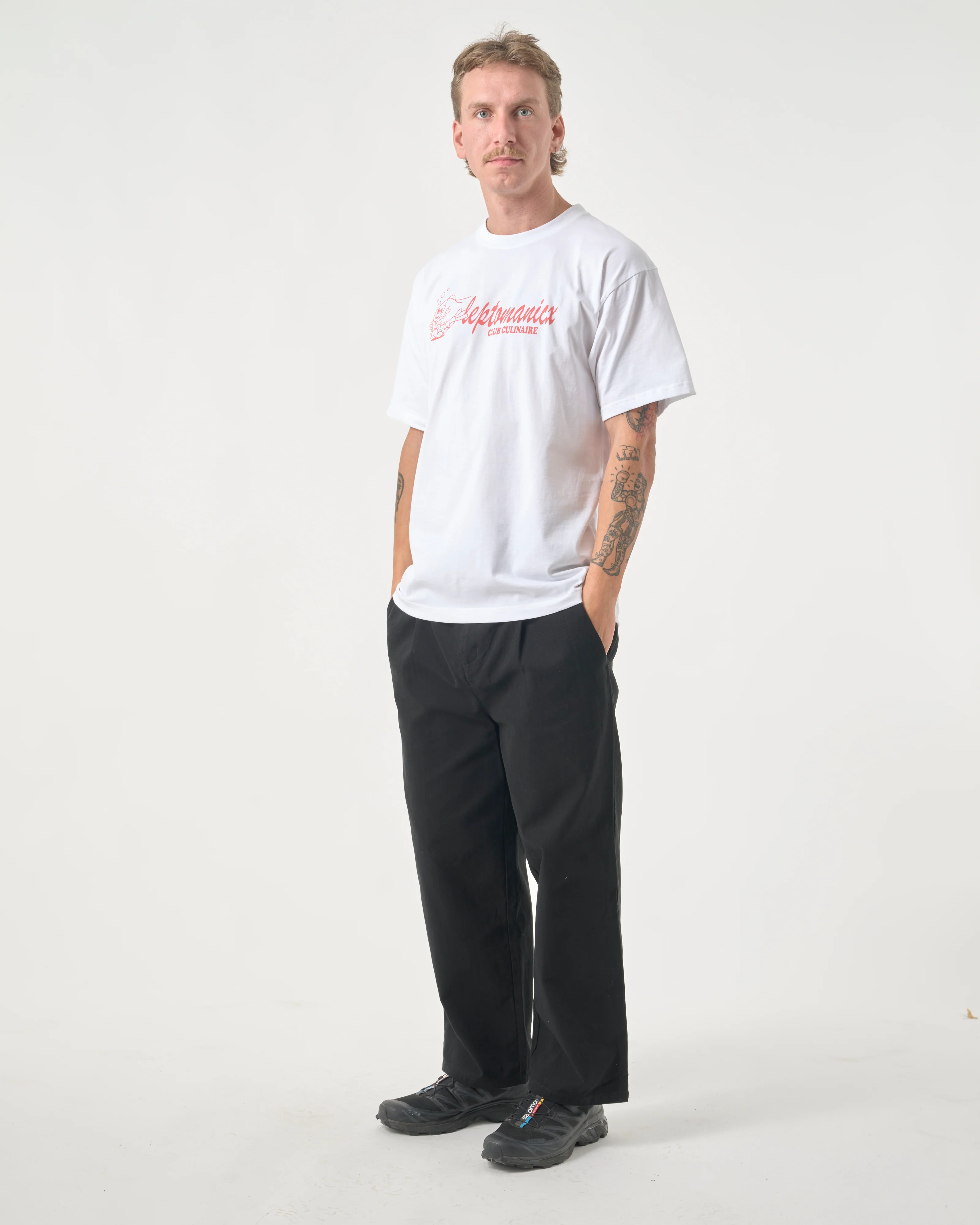 CLEPTOMANICX - CLUB CULLINAIRE GRAPHIC TEE Shirt white