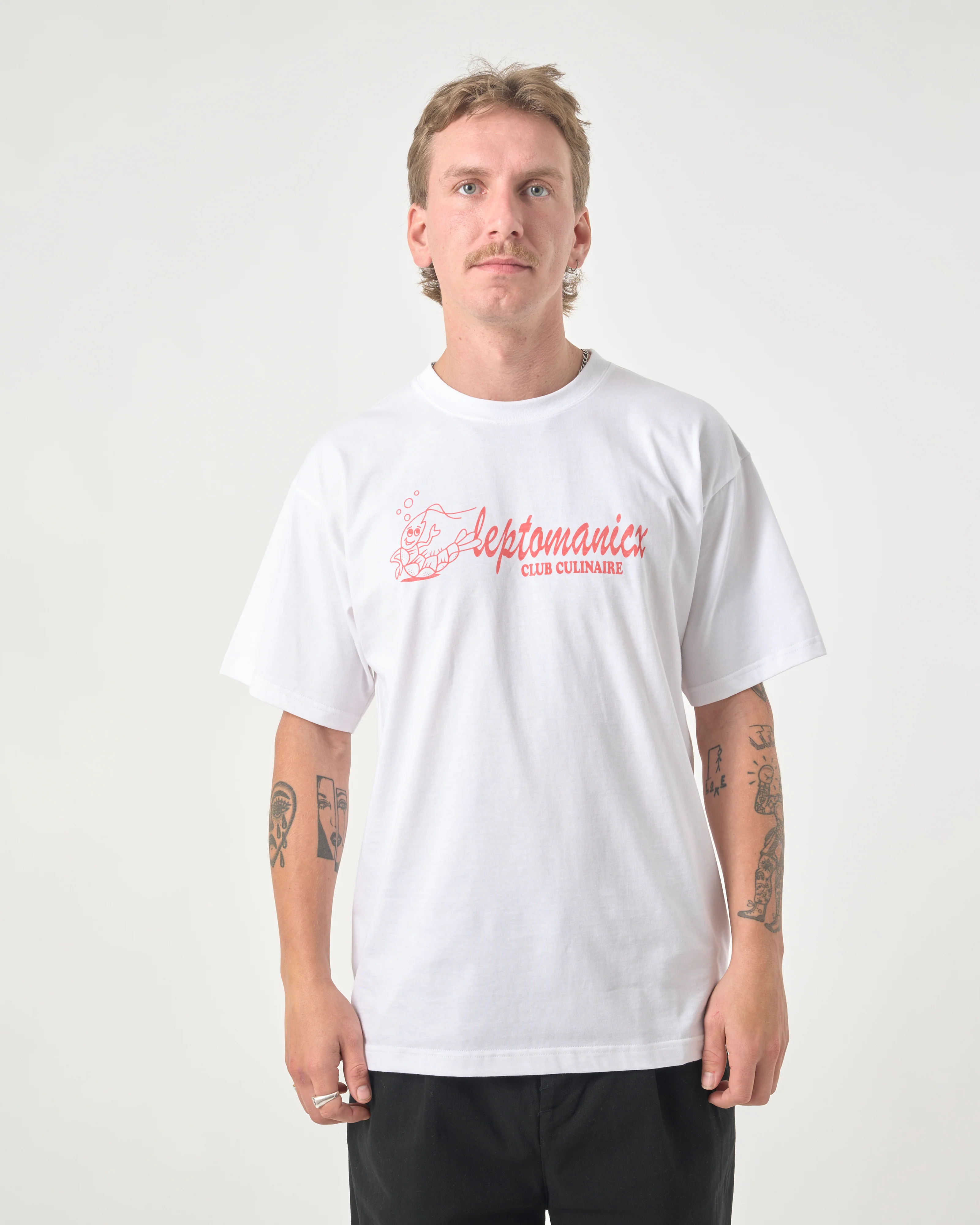 CLEPTOMANICX - CLUB CULLINAIRE GRAPHIC TEE Shirt white