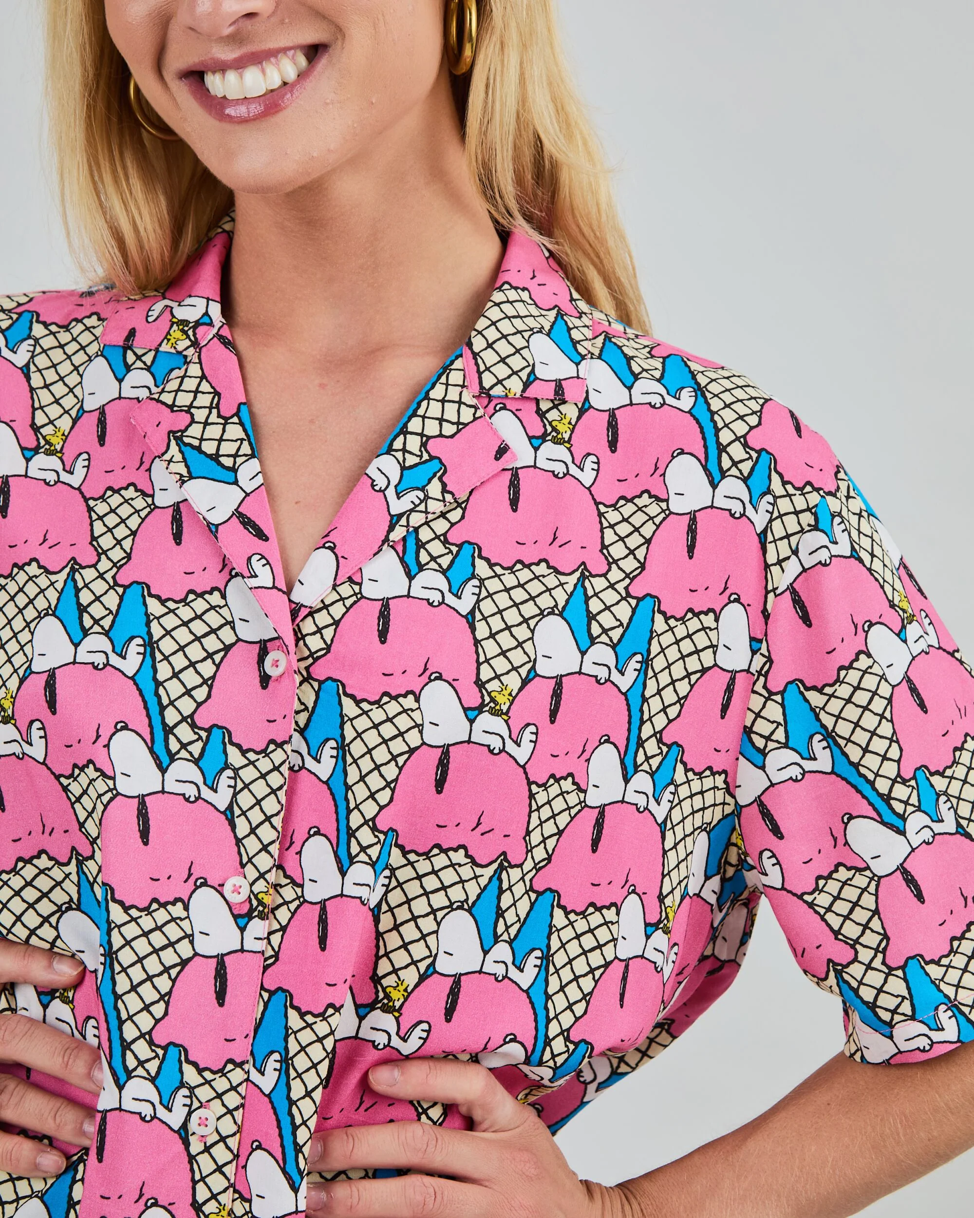 BRAVA FABRICS - GELATO PEANUTS ALOHA BLOUSE Bluse blue