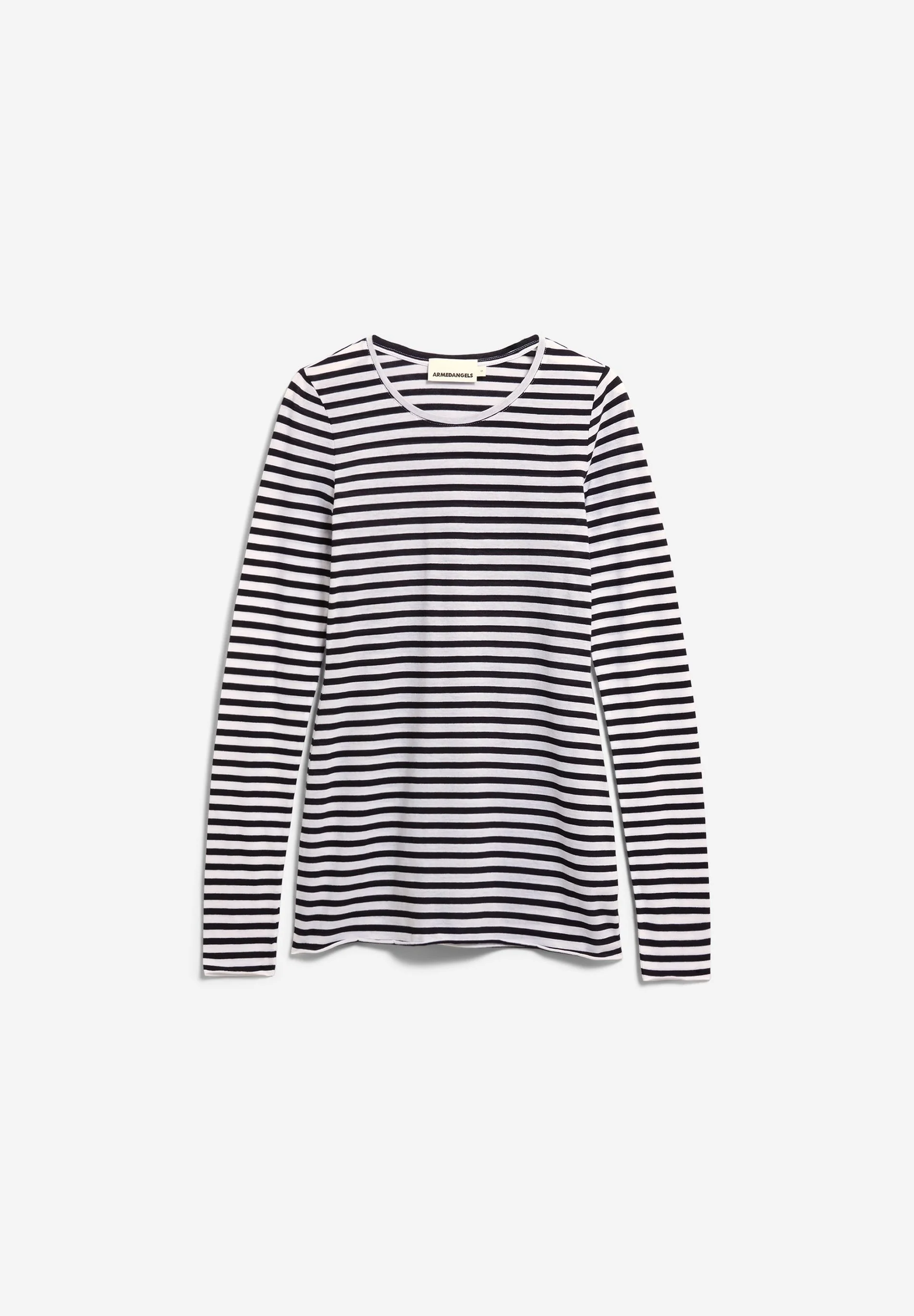 ARMEDANGELS - EINIAARA STRIPES SOFT GOTS Longsleeve white-black