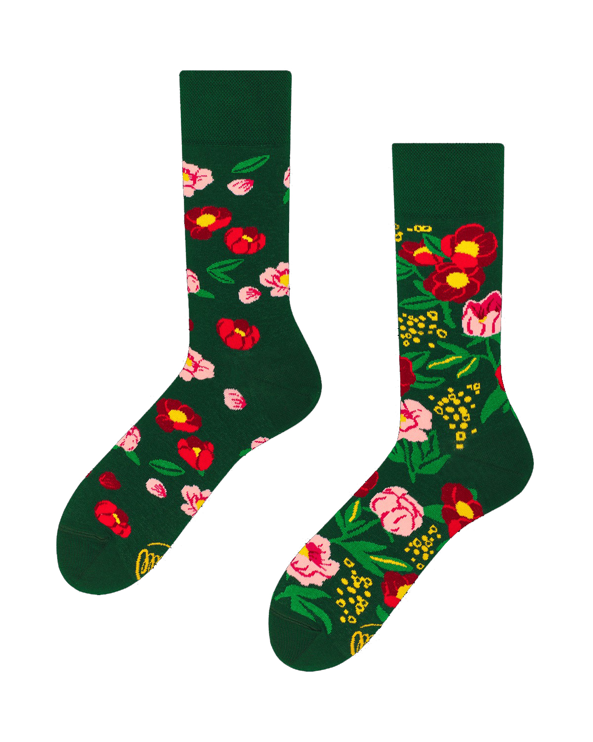 MANYMORNINGS - FLOWER POWER GREEN Motivsocken 35 - 46