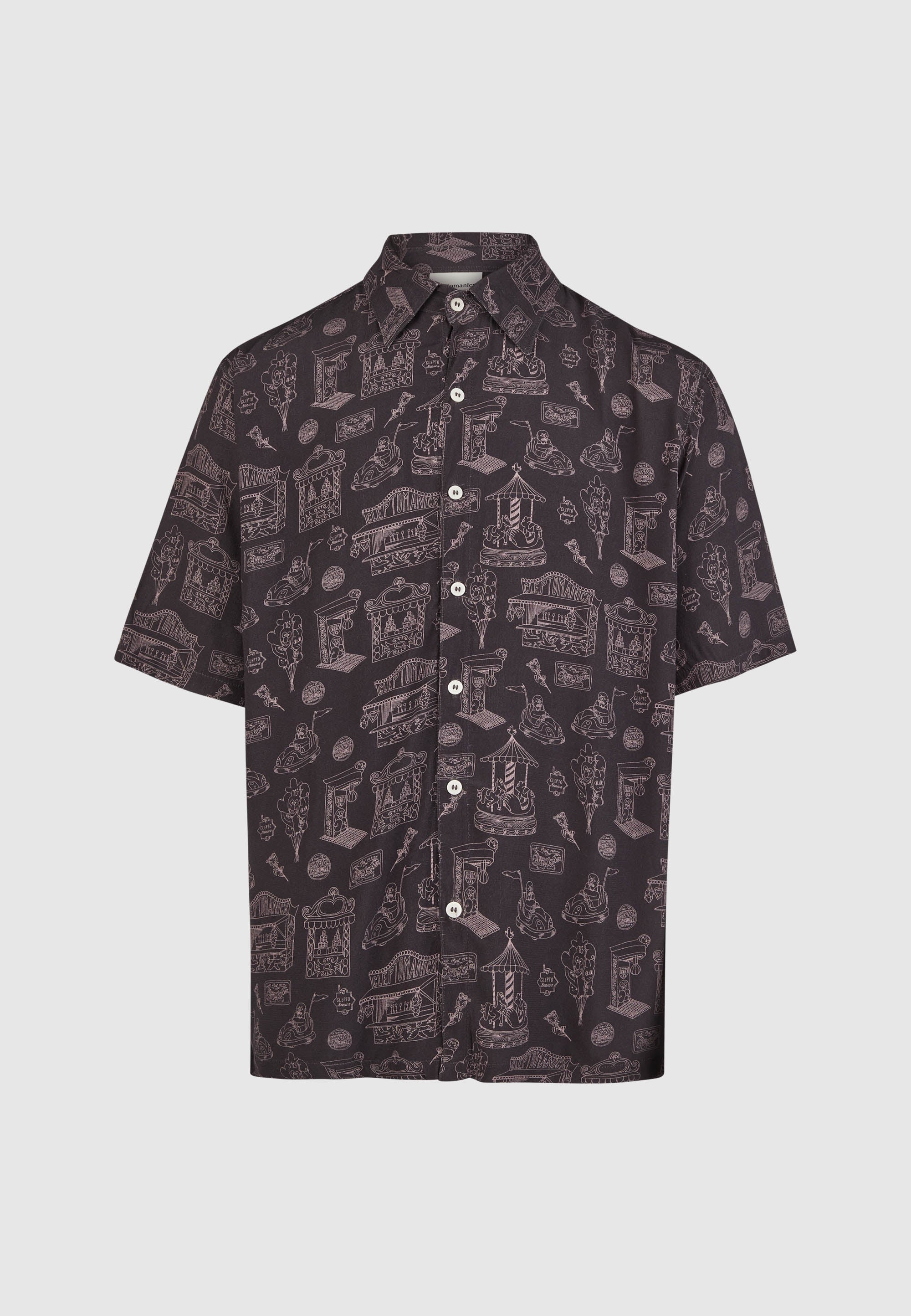 CLEPTOMANICX - DOM S/S  SHIRT Hemd blue graphite