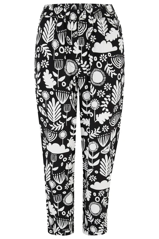 SUGARHILL BRIGHTON - DEBBS TROUSERS Ecovero Hose monochrome folk floral
