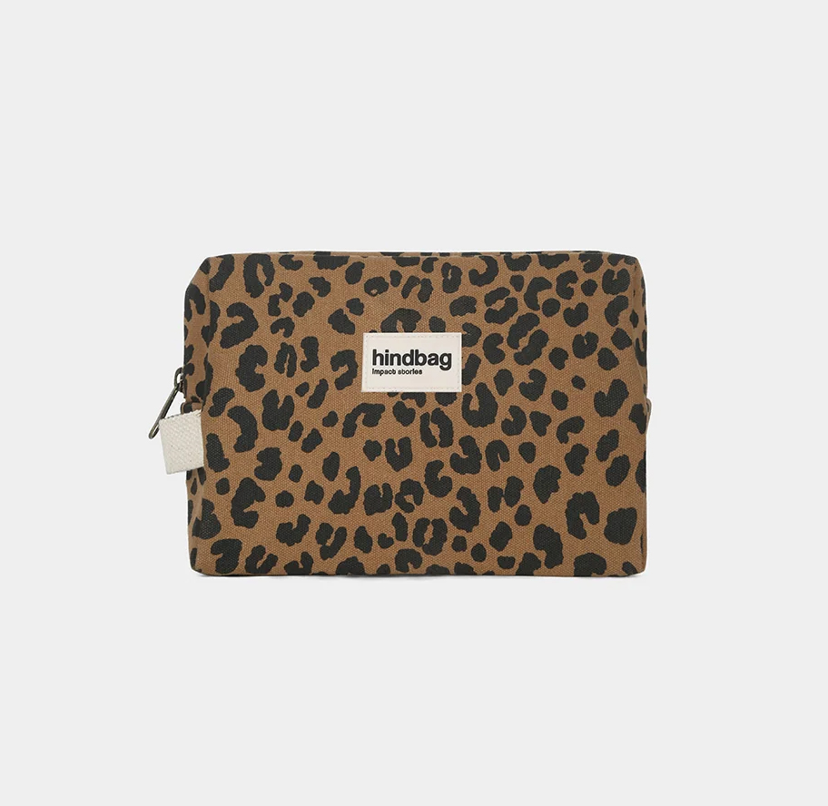 HINDBAG - LEON Kulturtasche leopard ecru