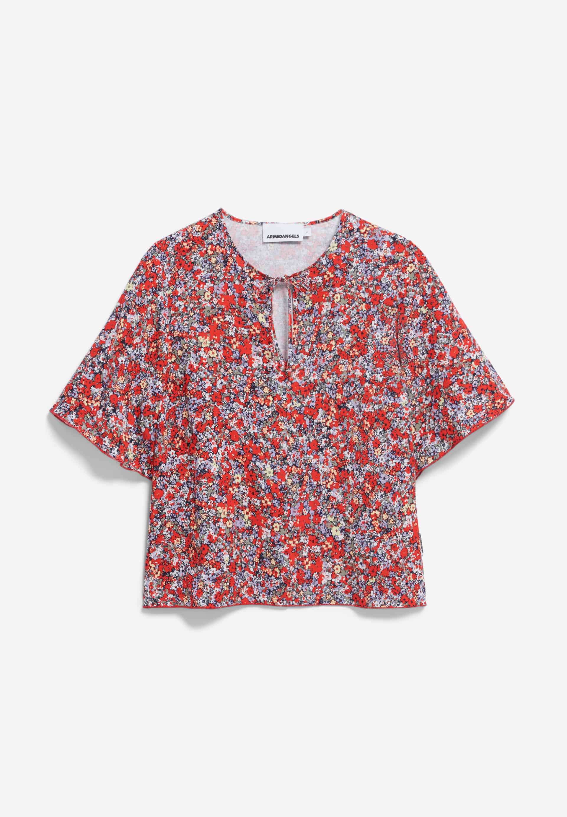 ARMEDANGELS - ANDRIKAA MOSAIC LINO Shirt coral crush