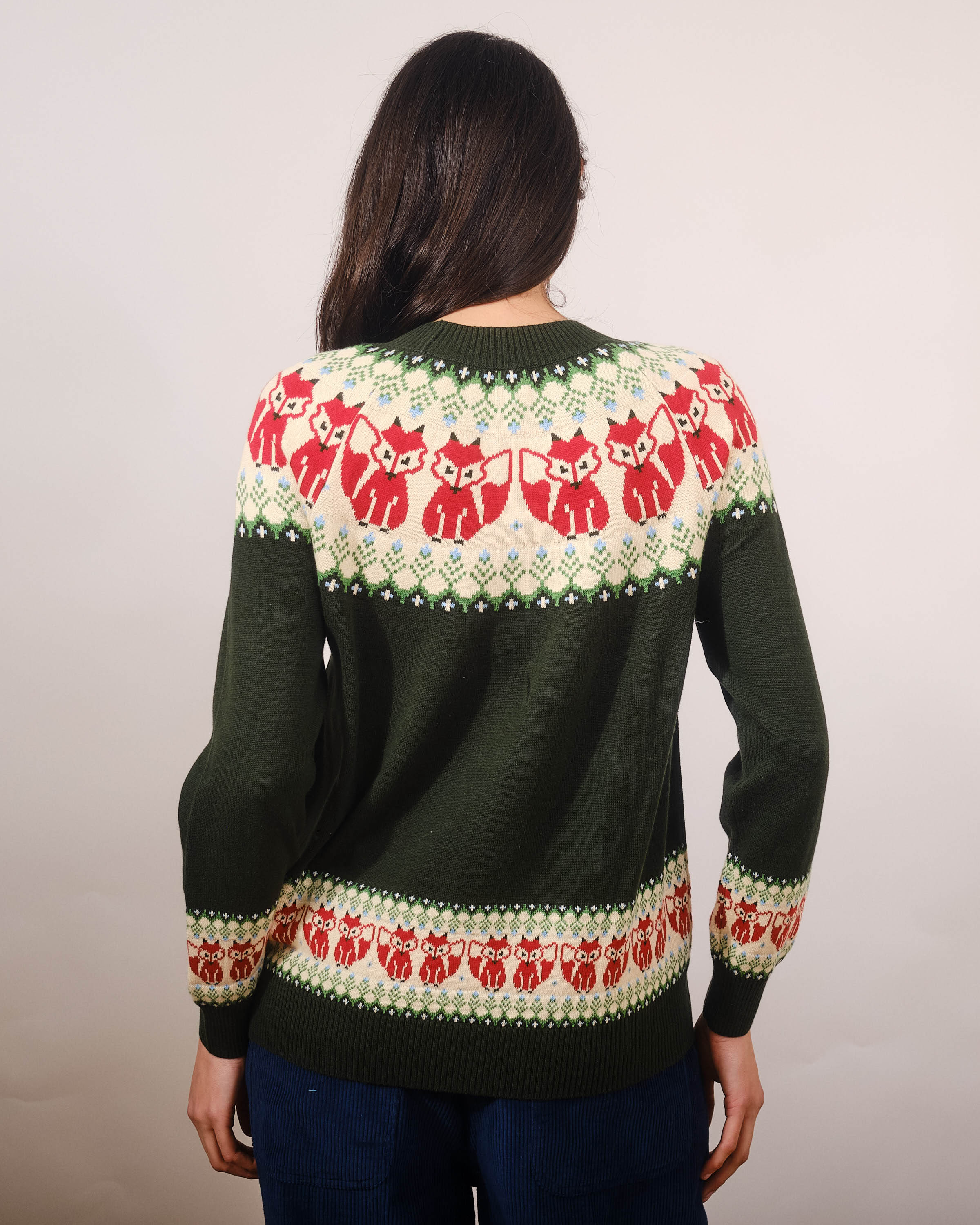 PRETTY VACANT - FOX FAIRSILE GOTS Pullover dark green