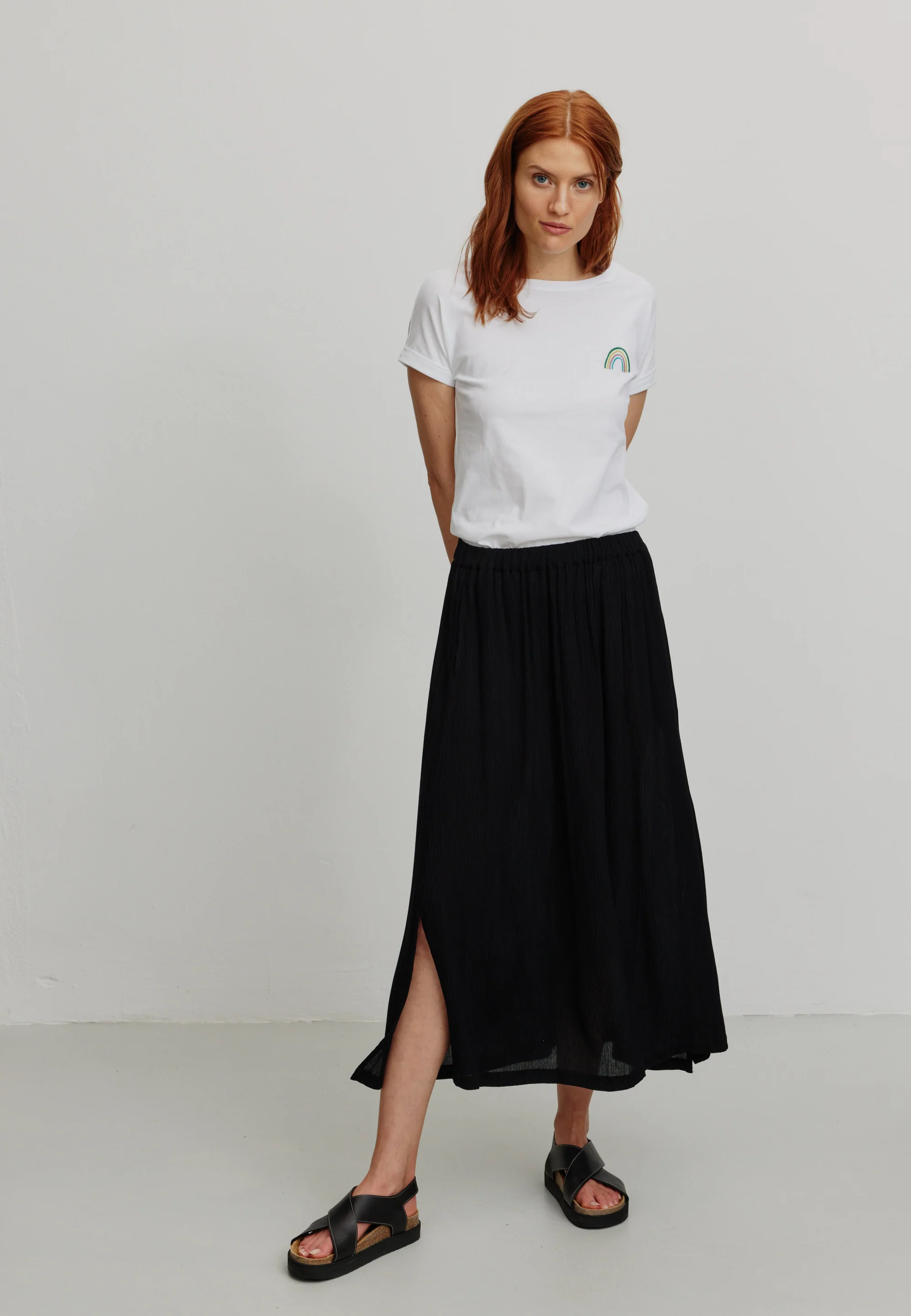 RECOLUTION - PEACH SKIRT Ecovero Rock black