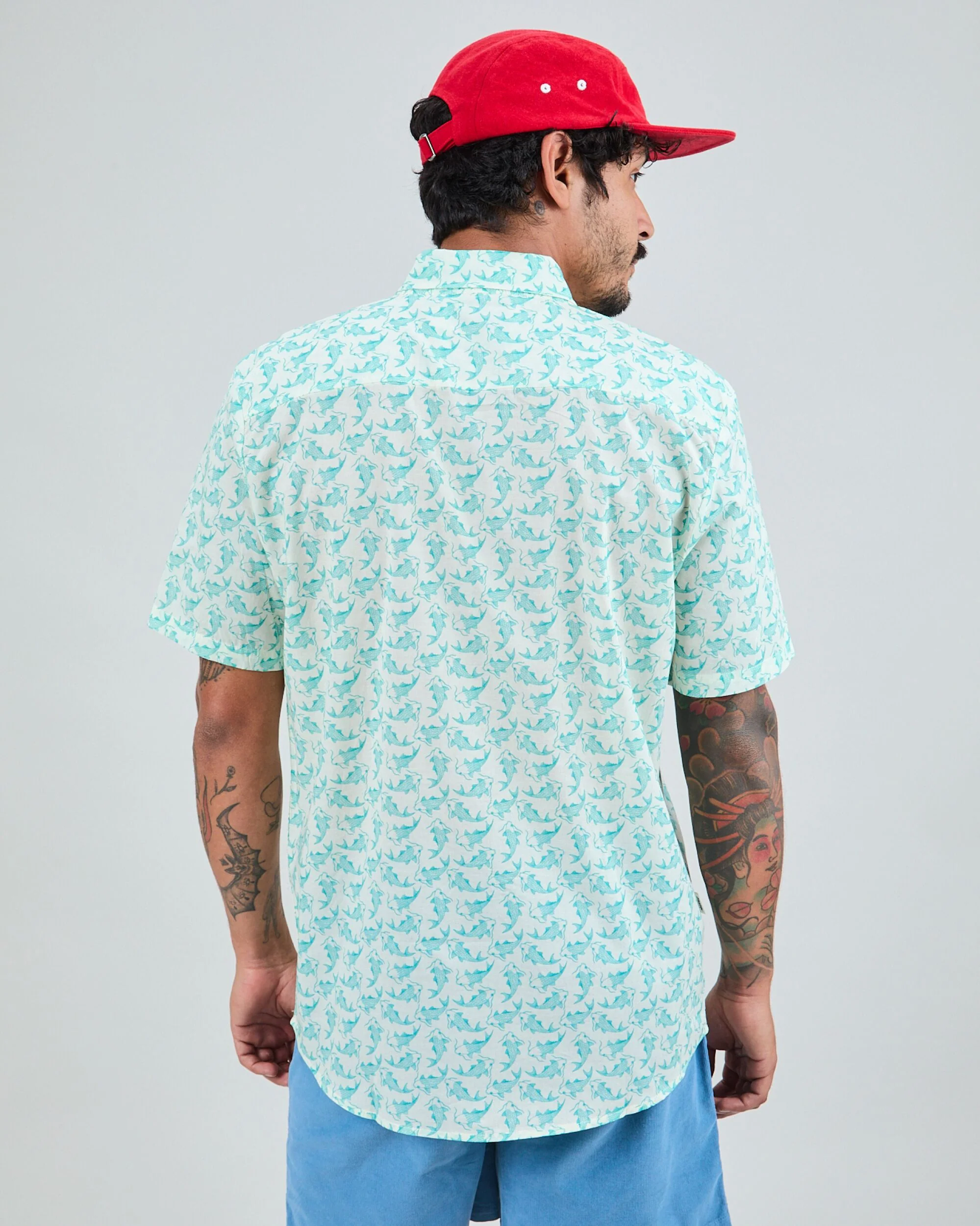 BRAVA FABRICS - KOI FISH PRINTED SHIRT Hemd green