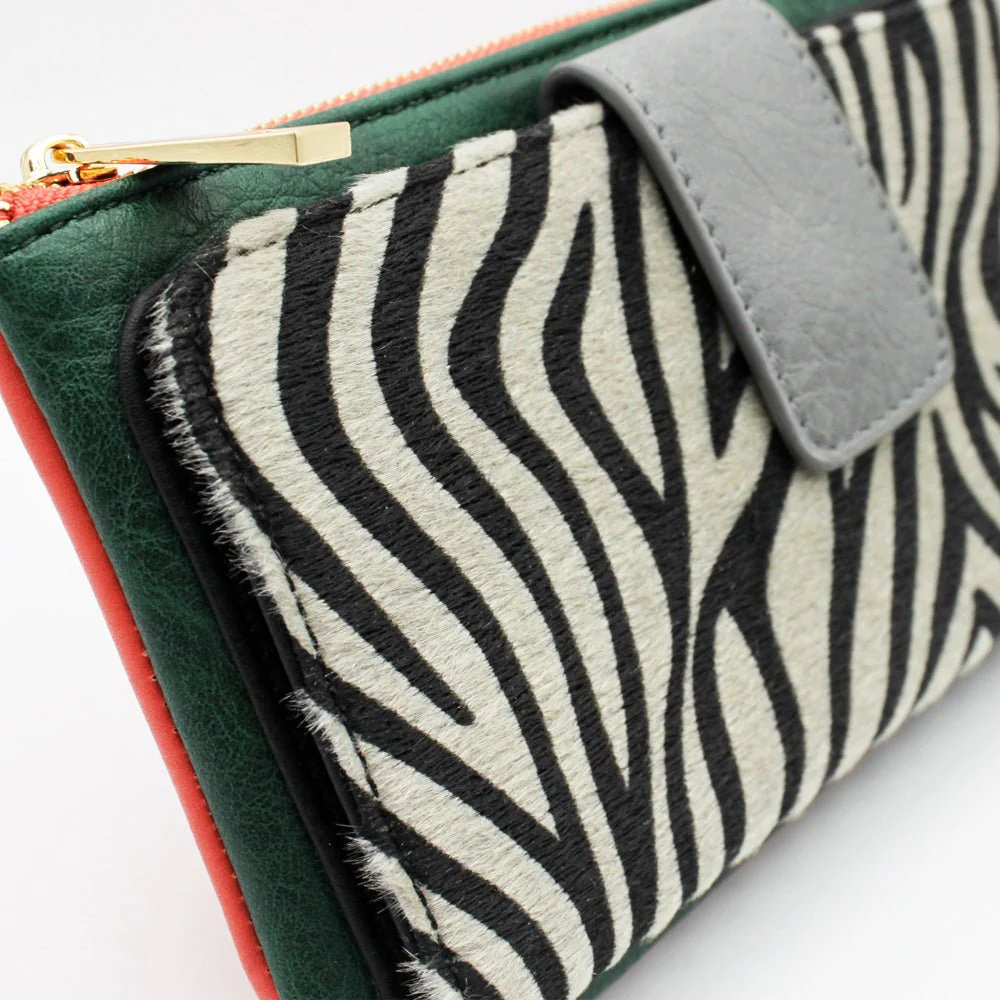 HOUSE OF DISASTER - ANIMAL ZEBRA PRINT WALLET Portemonnaie