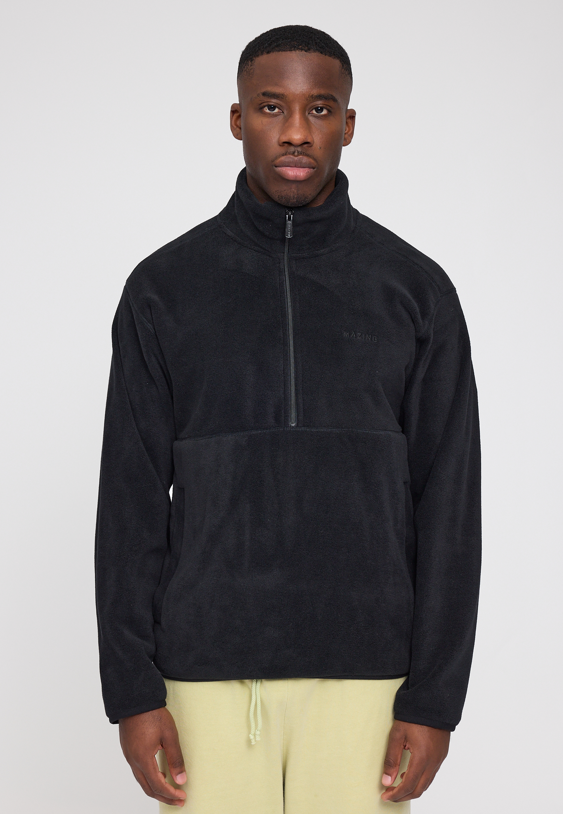 MAZINE - FRED FLEECE HALF ZIP Pullover black