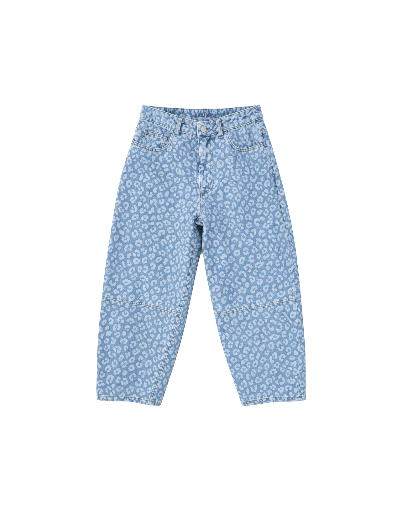 ALMA PRINTED BARREL LEG DENIM GOTS Hose light blue wash