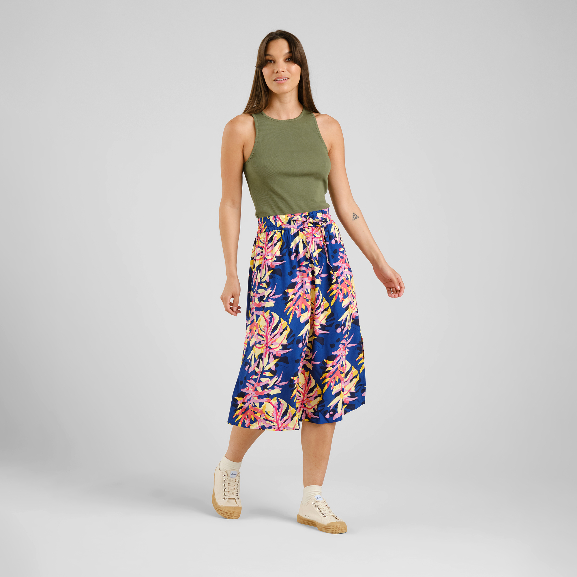 DEDICATED - KLIPPAN TROPICAL COLLAGE SKIRT Ecovero Rock multi