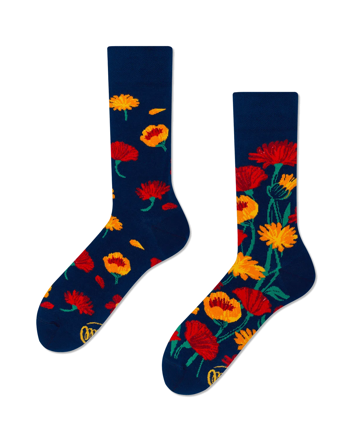MANYMORNINGS - FLOWER POWER NAVY Motivsocken 35 - 46