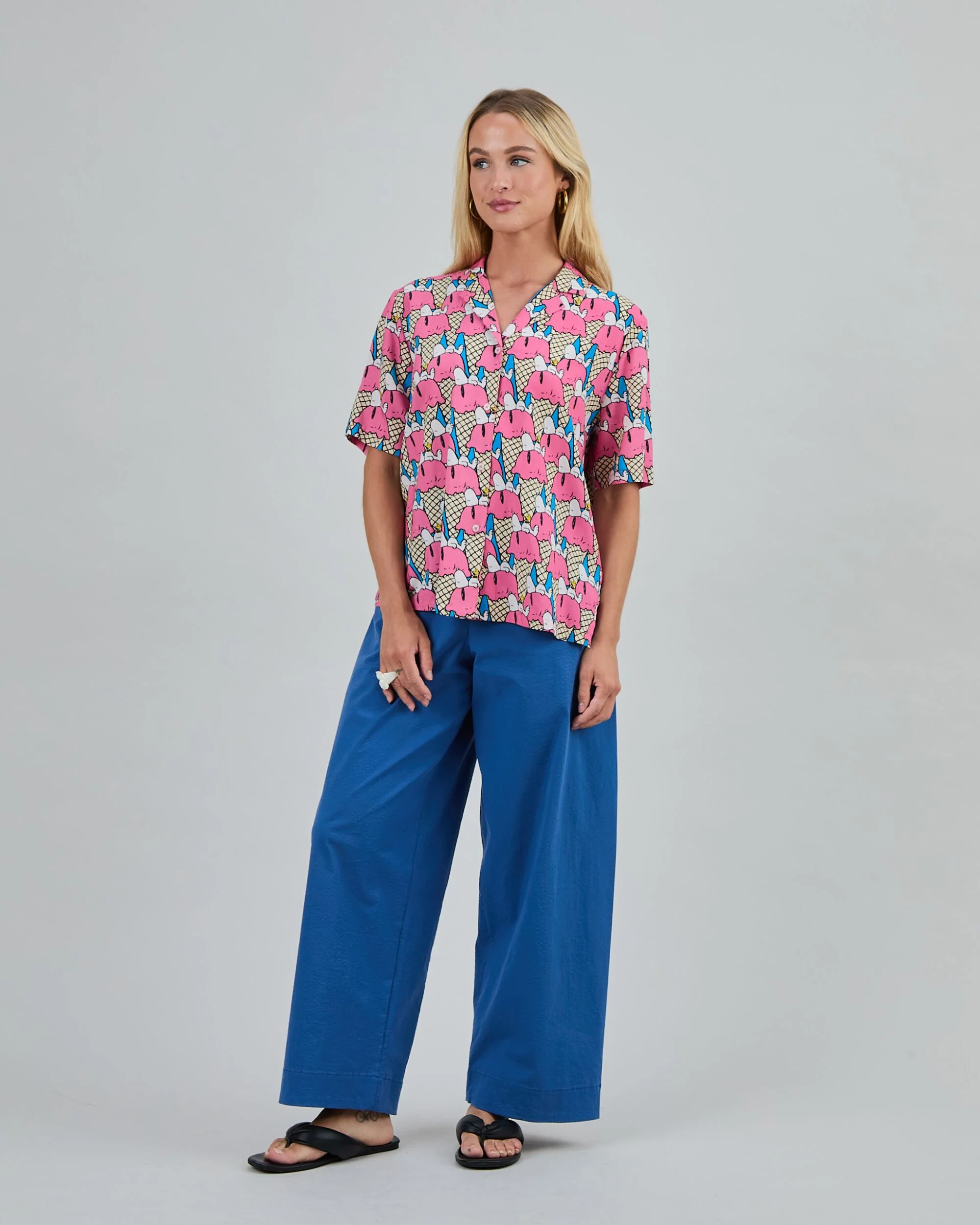 BRAVA FABRICS - GELATO PEANUTS ALOHA BLOUSE Bluse blue